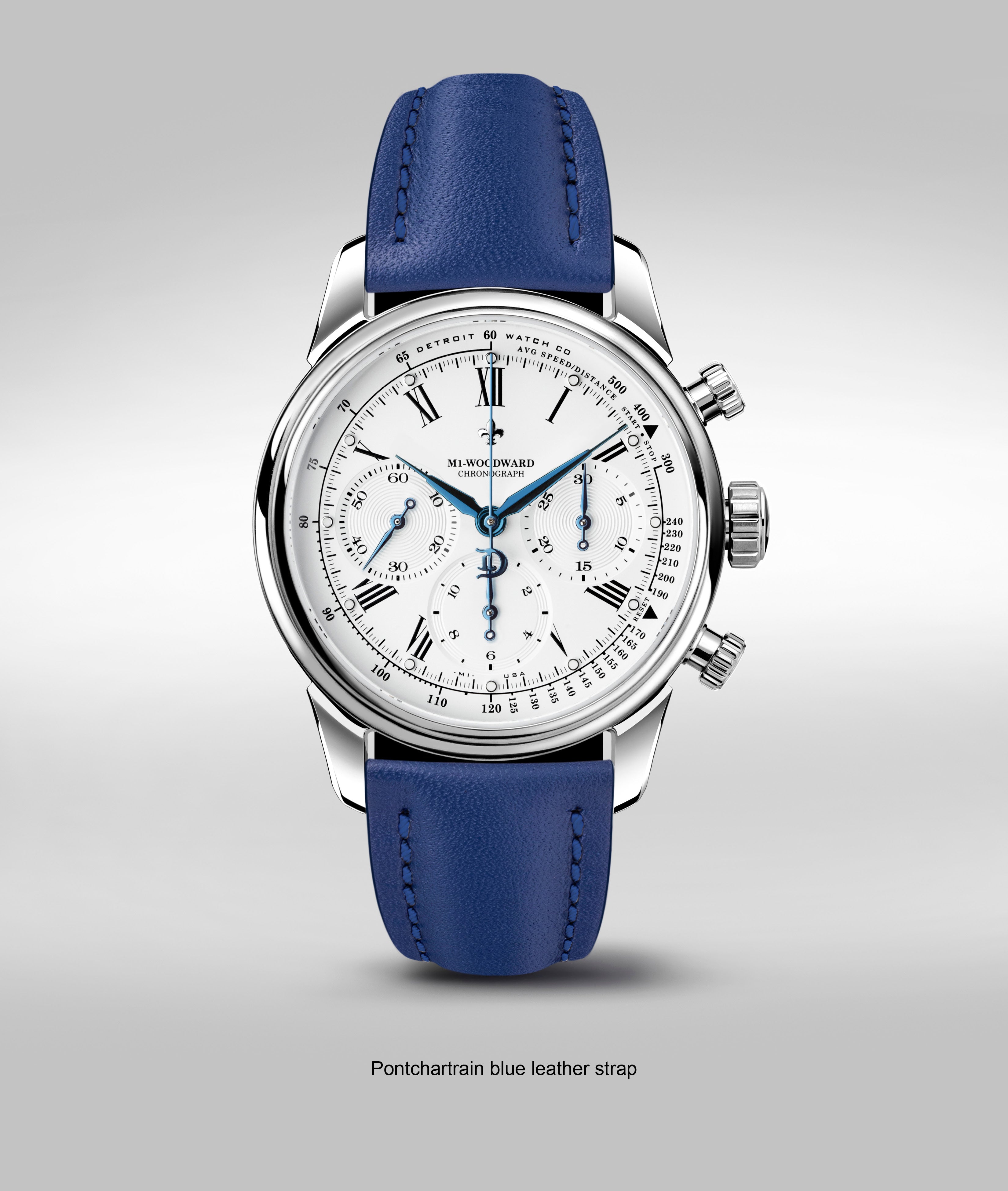 42mm M1-Woodward® Classic Roman Dial Chronograph Exhibition Blue Hands thumbnail 5