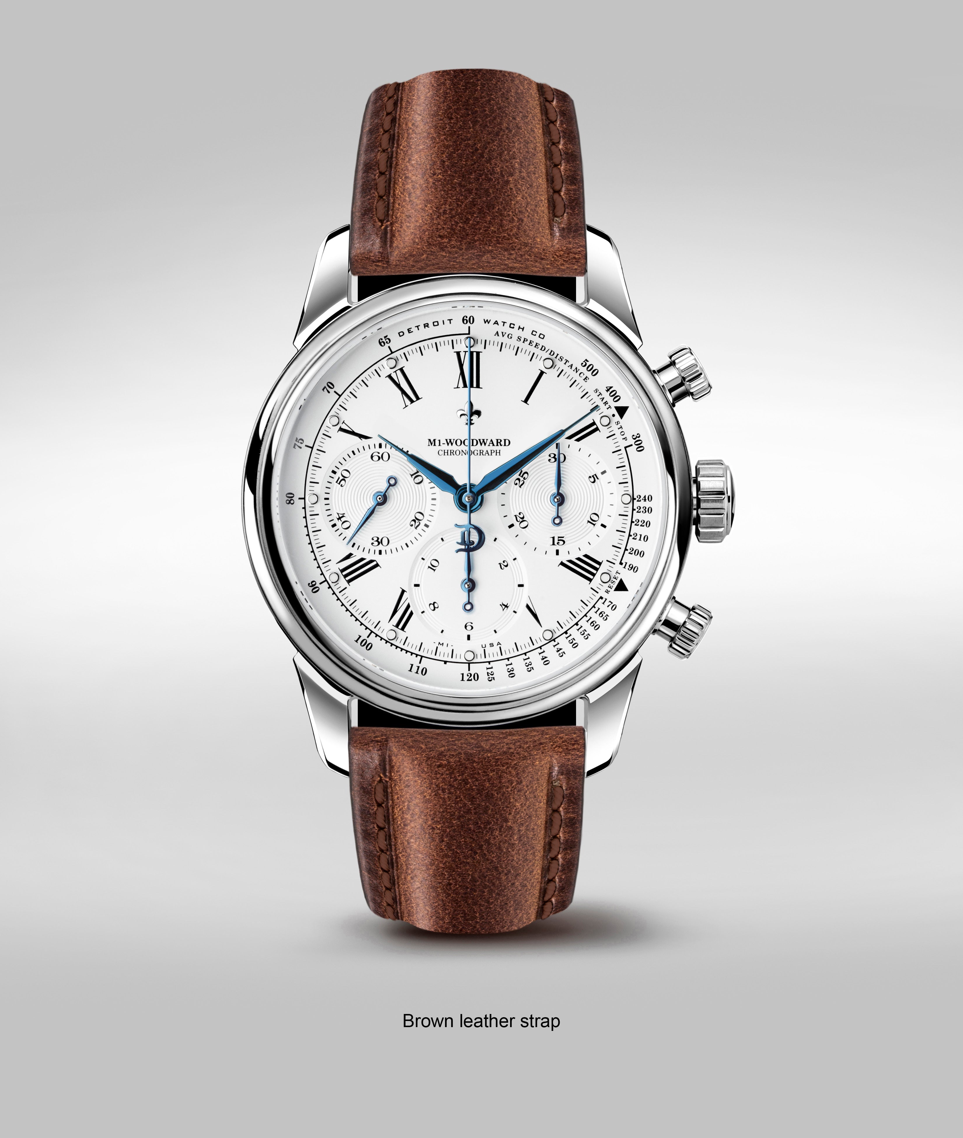 42mm M1-Woodward® Classic Roman Dial Chronograph Exhibition Blue Hands thumbnail 6