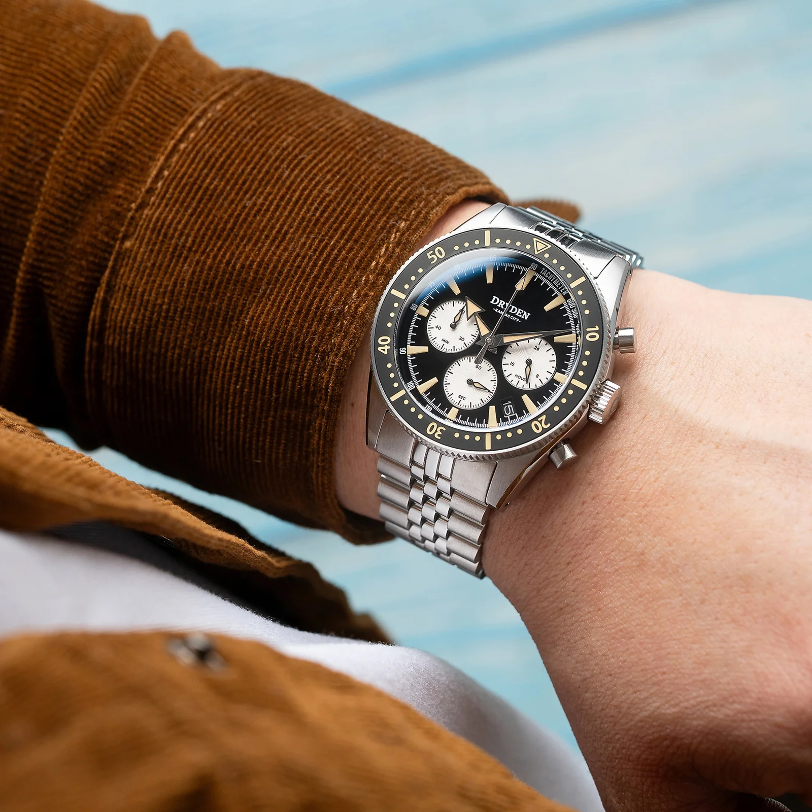 Dryden Chrono Diver Gen 2 42mm Chronograph - Black Vintage thumbnail 2
