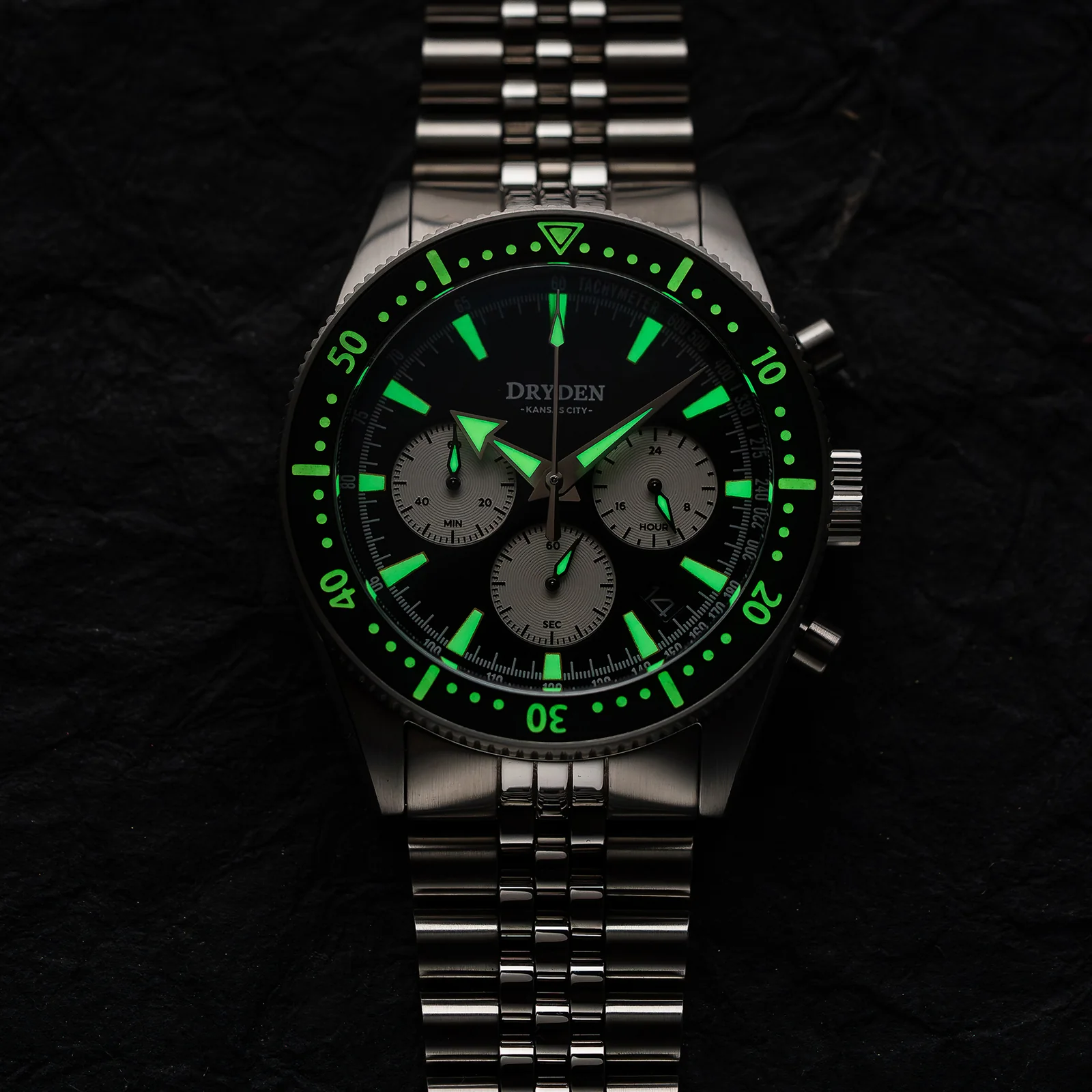 Dryden Chrono Diver Gen 2 42mm Chronograph - Black Vintage thumbnail 4