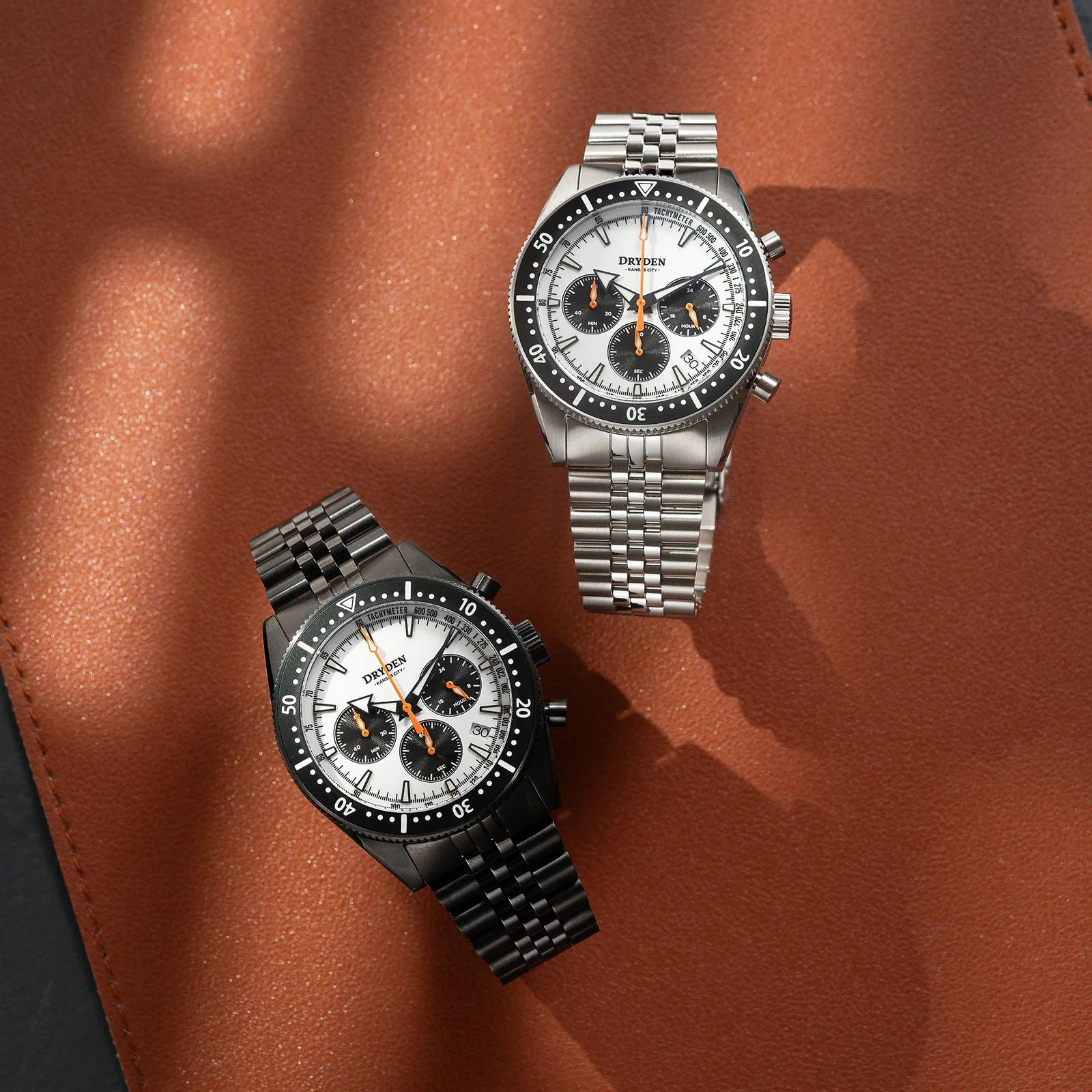 Dryden Chrono Diver Gen 2 42mm Chronograph - PVD Panda Orange thumbnail 4