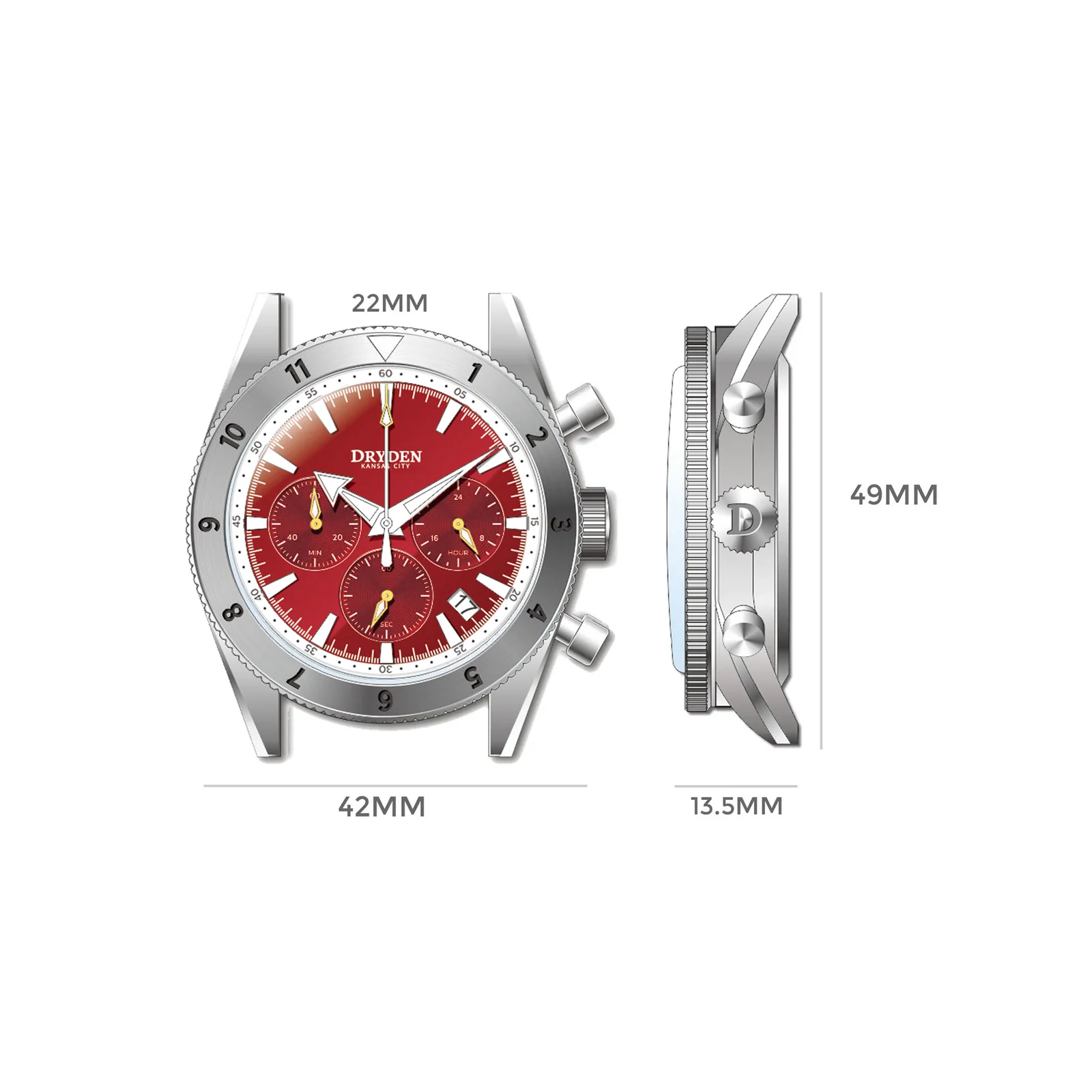 Dryden Chrono Diver Kansas City Hometown Series Watch thumbnail 4