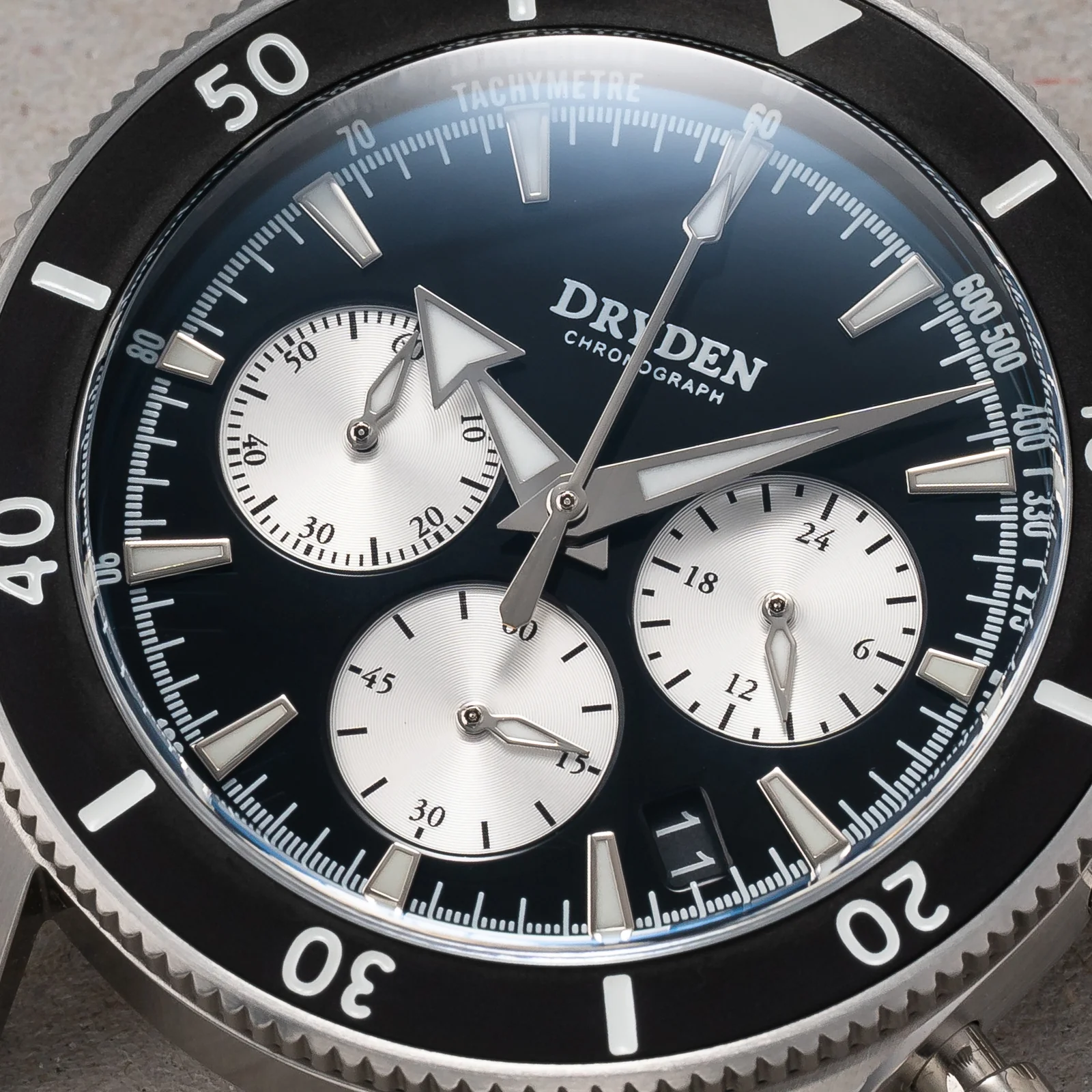 Dryden Chrono Diver Series 1 - Black Silver thumbnail 2
