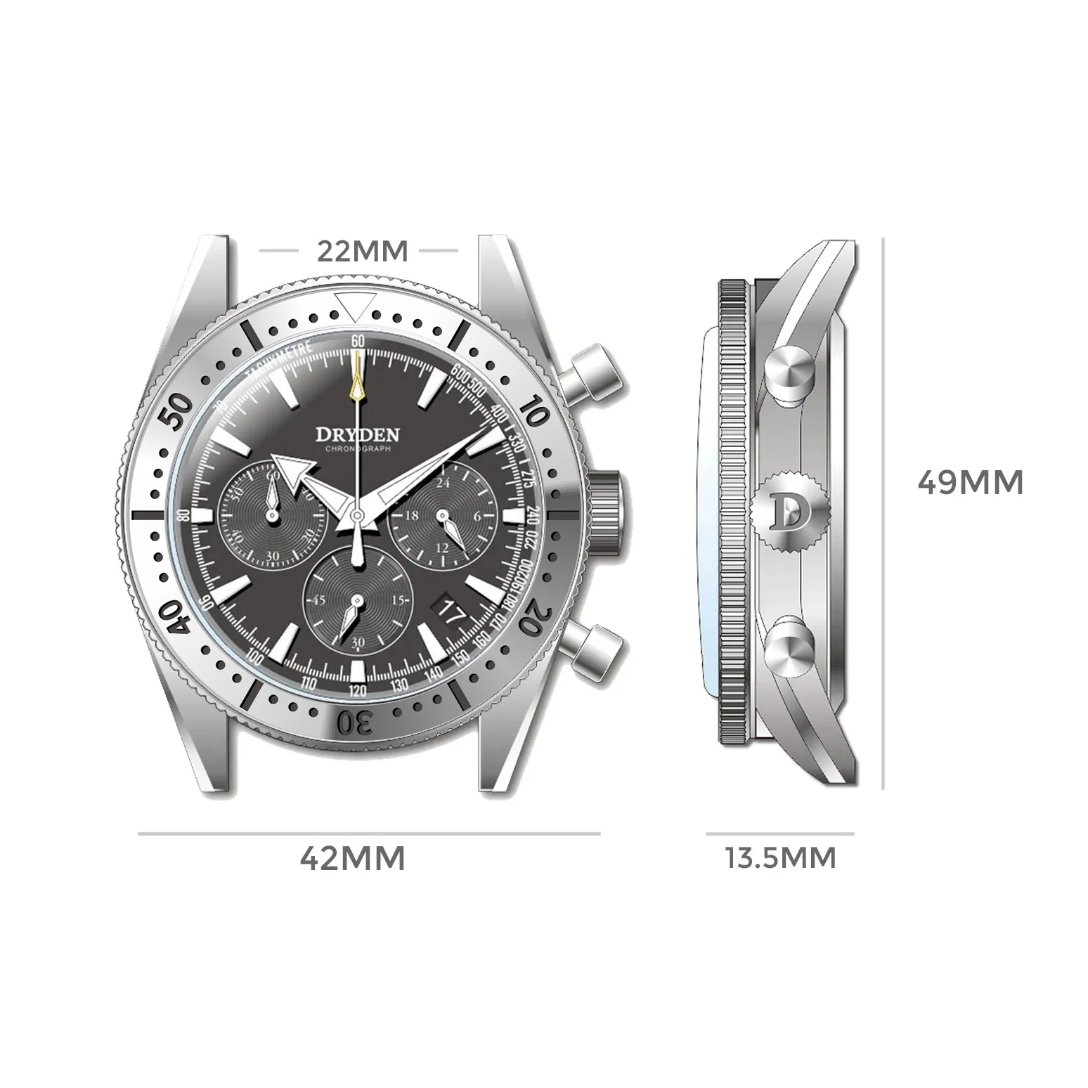 Dryden Chrono Diver Series 1 - Steel Tactical thumbnail 2