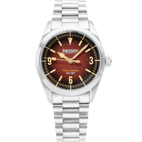 Dryden Heartlander 38mm Automatic Field Watch - Autumn Rust