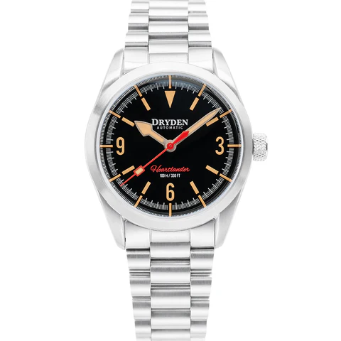 Dryden Heartlander 38mm Automatic Field Watch - Black Vintage