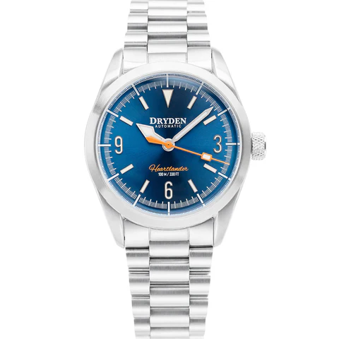 Dryden Heartlander 38mm Automatic Field Watch - Blue Sunburst