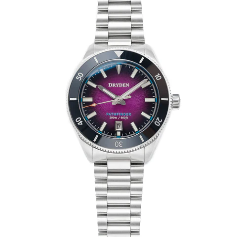 Dryden Pathfinder 41mm Automatic Dive Watch - Magenta Fume thumbnail 2