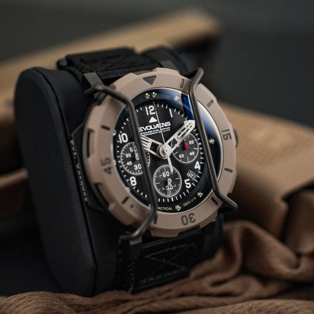 Evolvens TACTICAL - 49 mm Chronograph Military Watch - Desert thumbnail 2