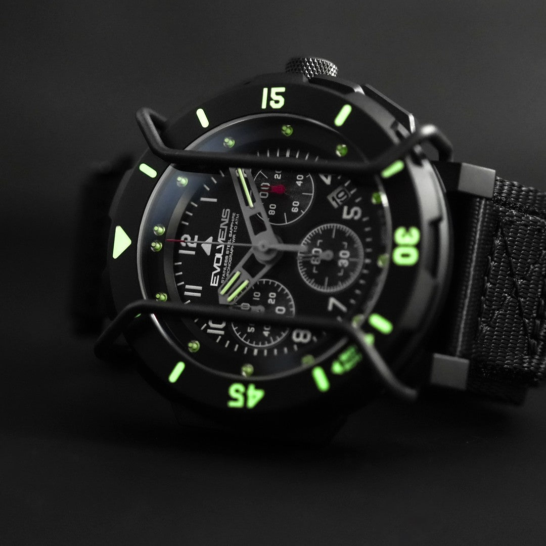 Evolvens TACTICAL - 49 mm Chronograph Military Watch - Graphite thumbnail 3