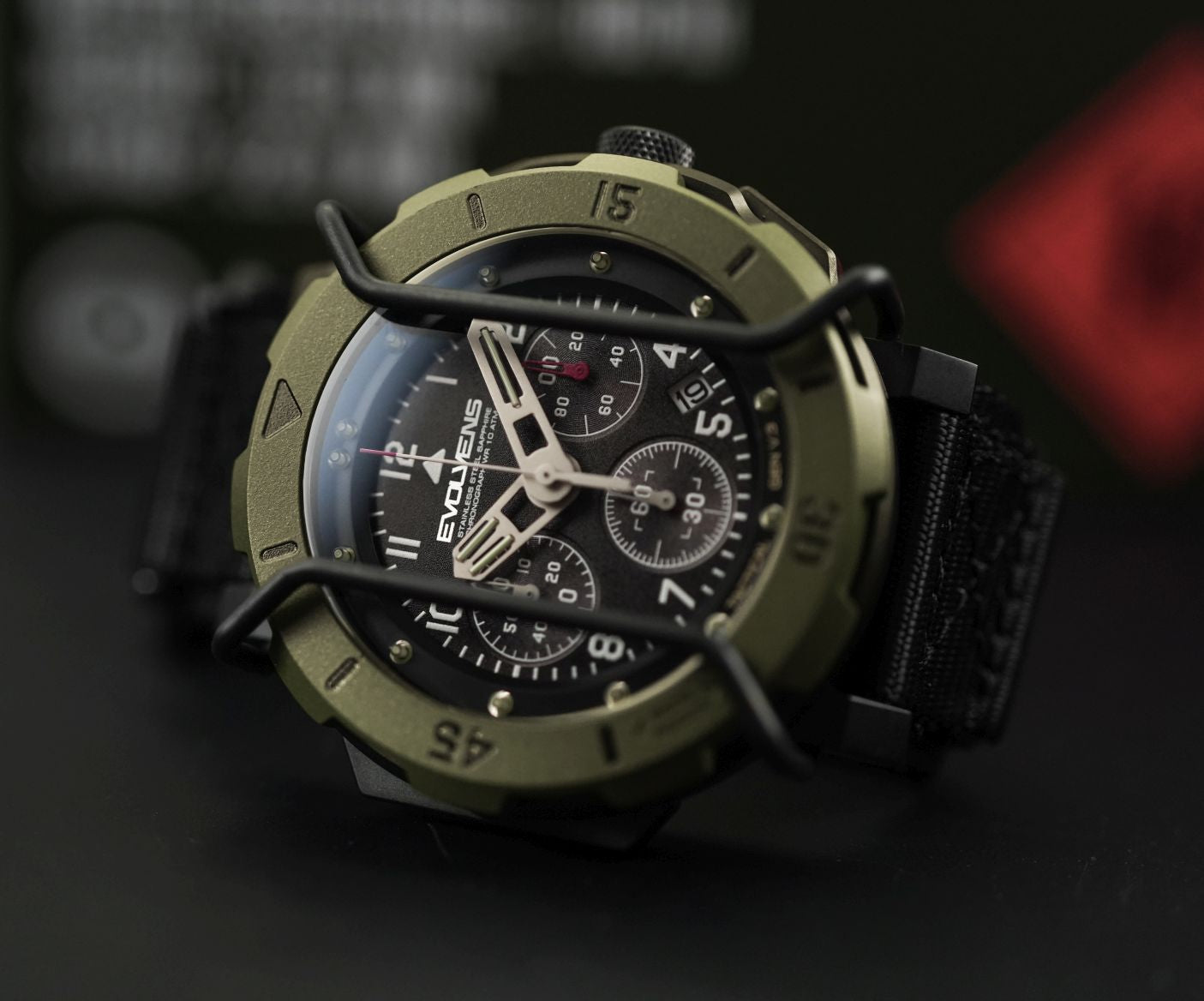 Evolvens TACTICAL - 49 mm Chronograph Military Watch - OD-Green thumbnail 2