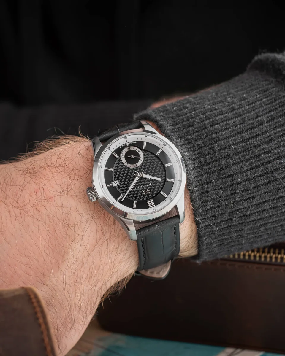 Fathers Custos - Small Seconds Automatic Swiss Made Watch - Black 38mm selected view