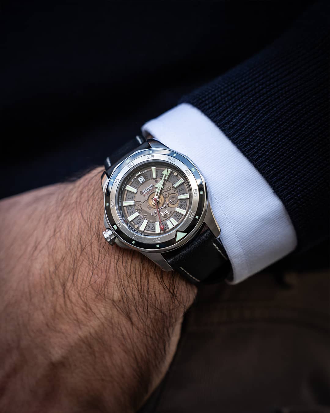 Fathers Evolution Eclipse Swiss Made Automatic Diver Watch Black 40 mm