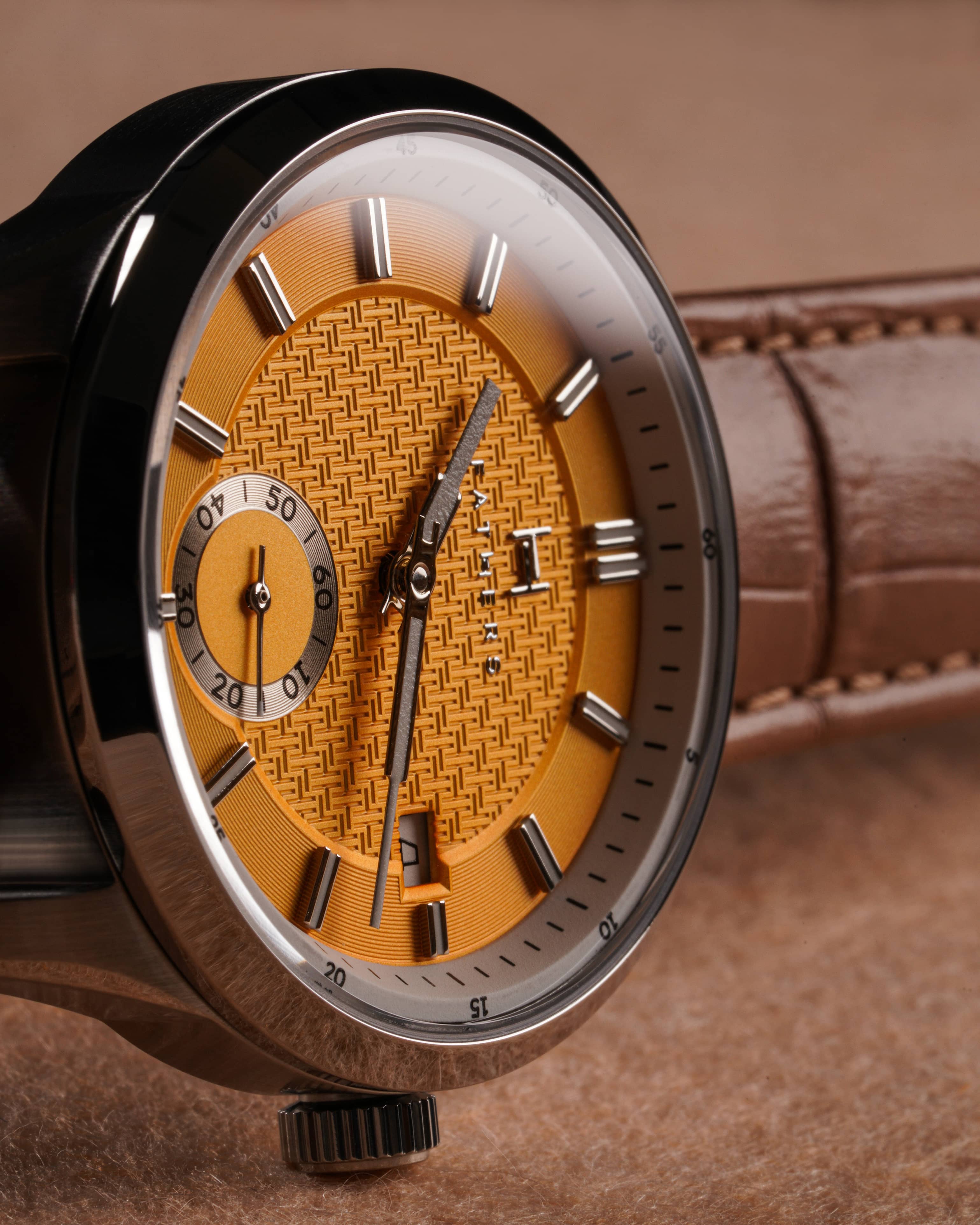 Fathers Meridies - Small Seconds Automatic Swiss Made Watch - Yellow 38mm thumbnail 2