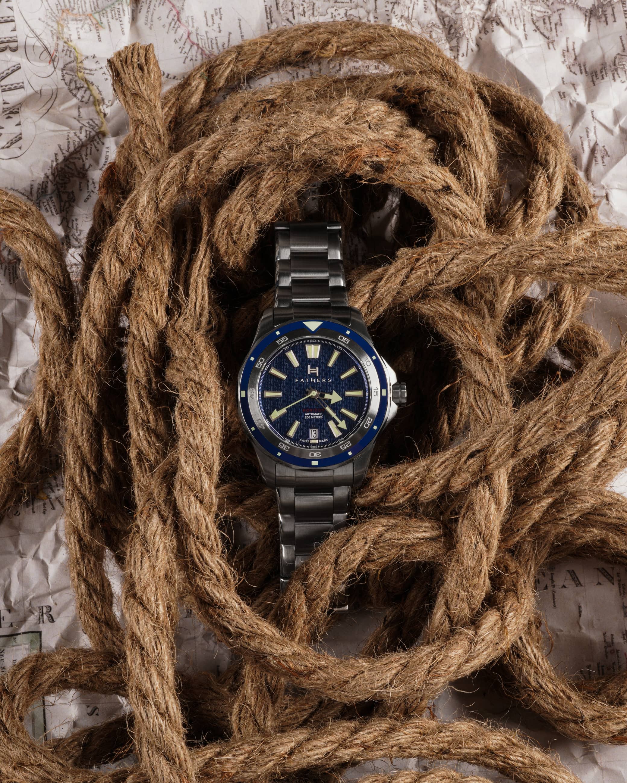 Fathers Seafarer Orologio Diver Automatico Swiss Made Blu 40 mm