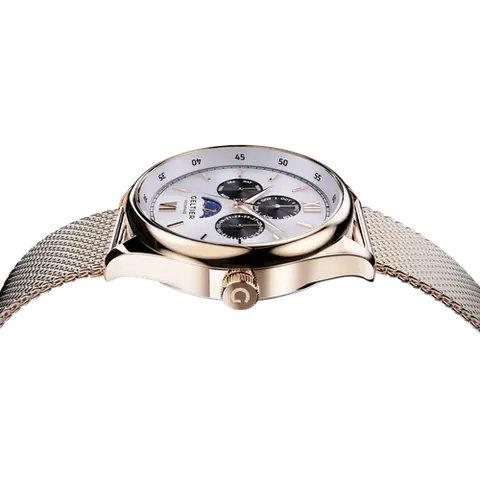 CRESCENT - Pearl White Gold Steel