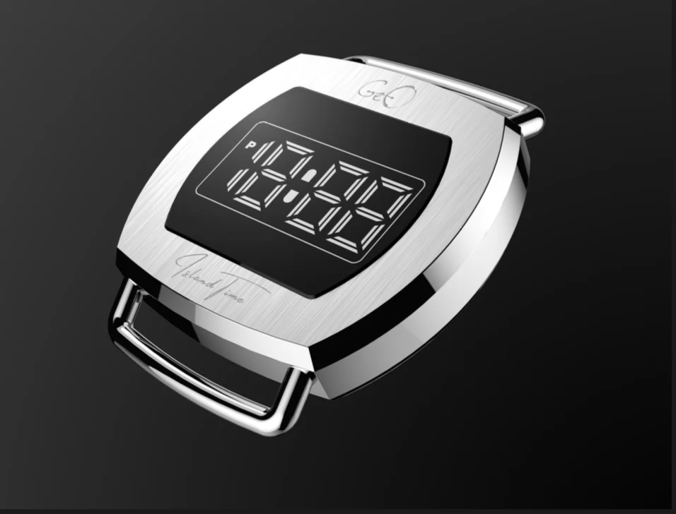 Geo Retro Future LED Digital SS Watch thumbnail 2