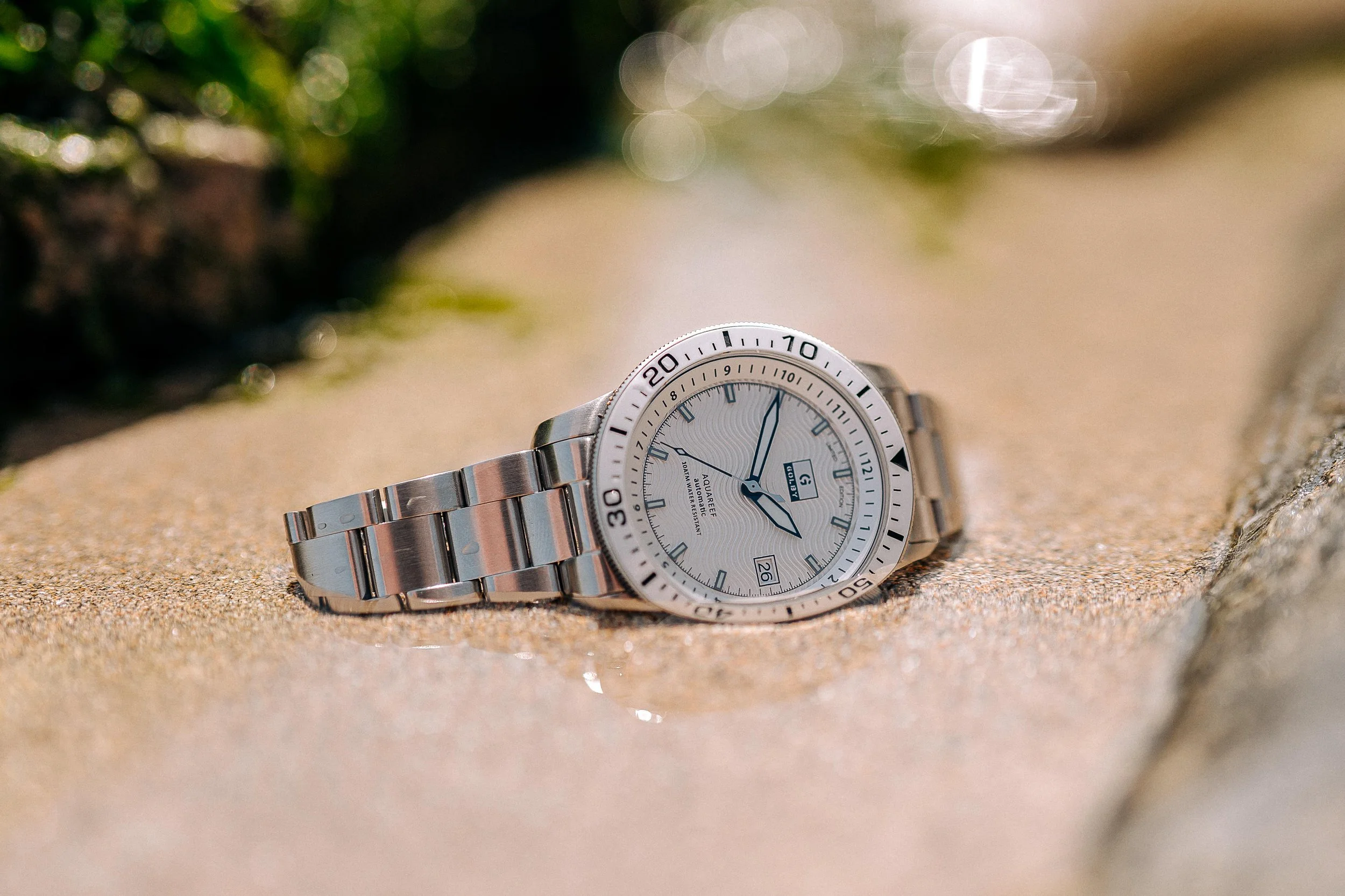 The All White Golby Aquareef, Monochrome Series, 1 of 25 Ltd Edition, Dual Timer Watch. thumbnail 3