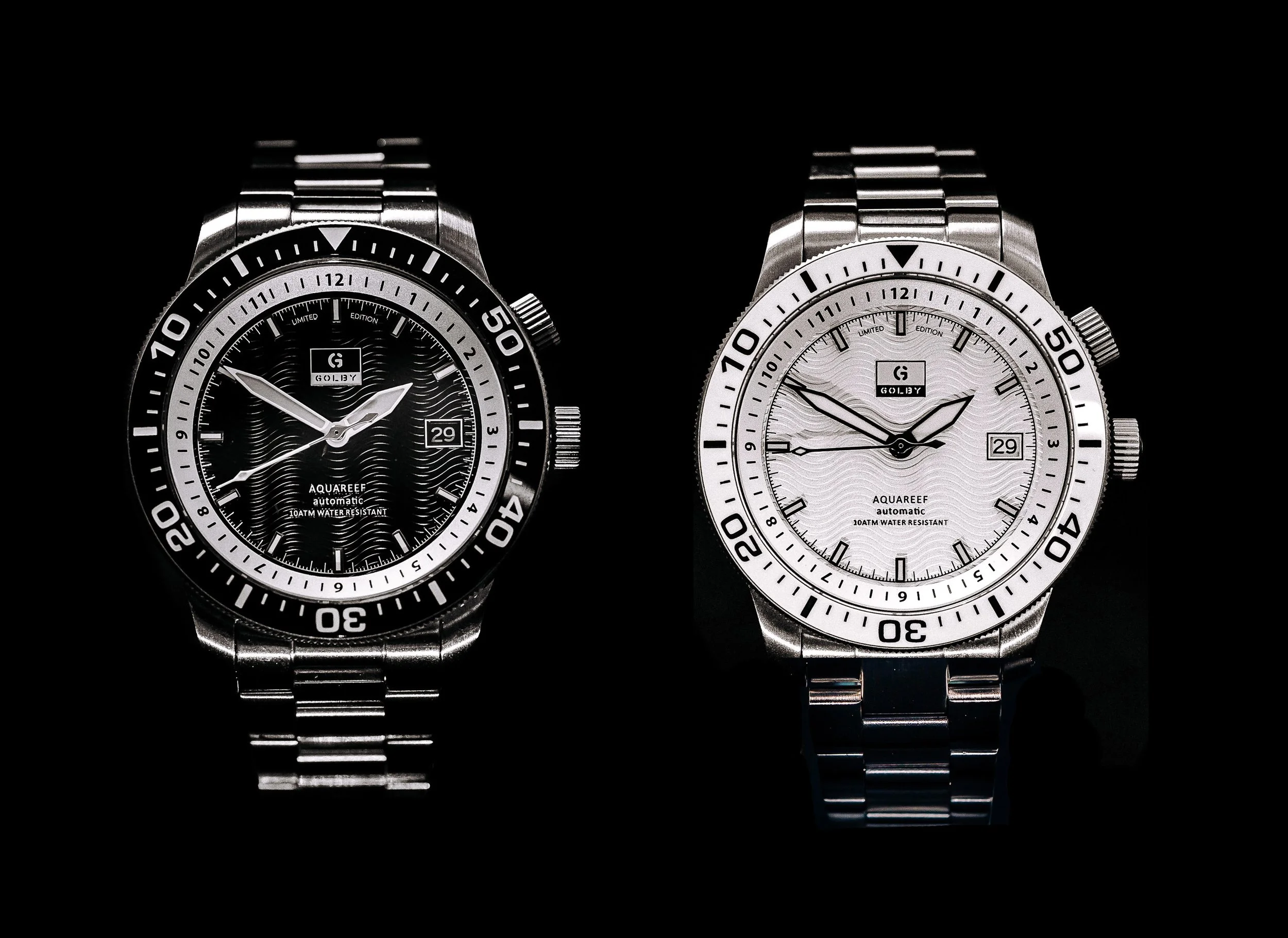 The All White Golby Aquareef, Monochrome Series, 1 of 25 Ltd Edition, Dual Timer Watch. thumbnail 4