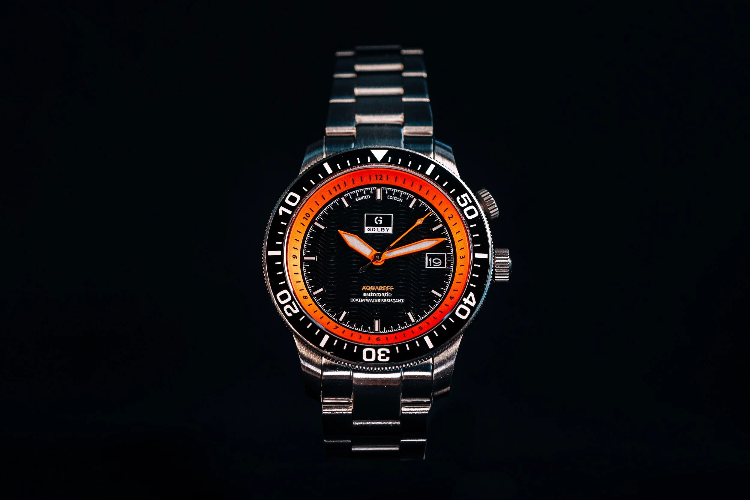 The Black/Orange Golby Aquareef Dual Timer Watch thumbnail 2