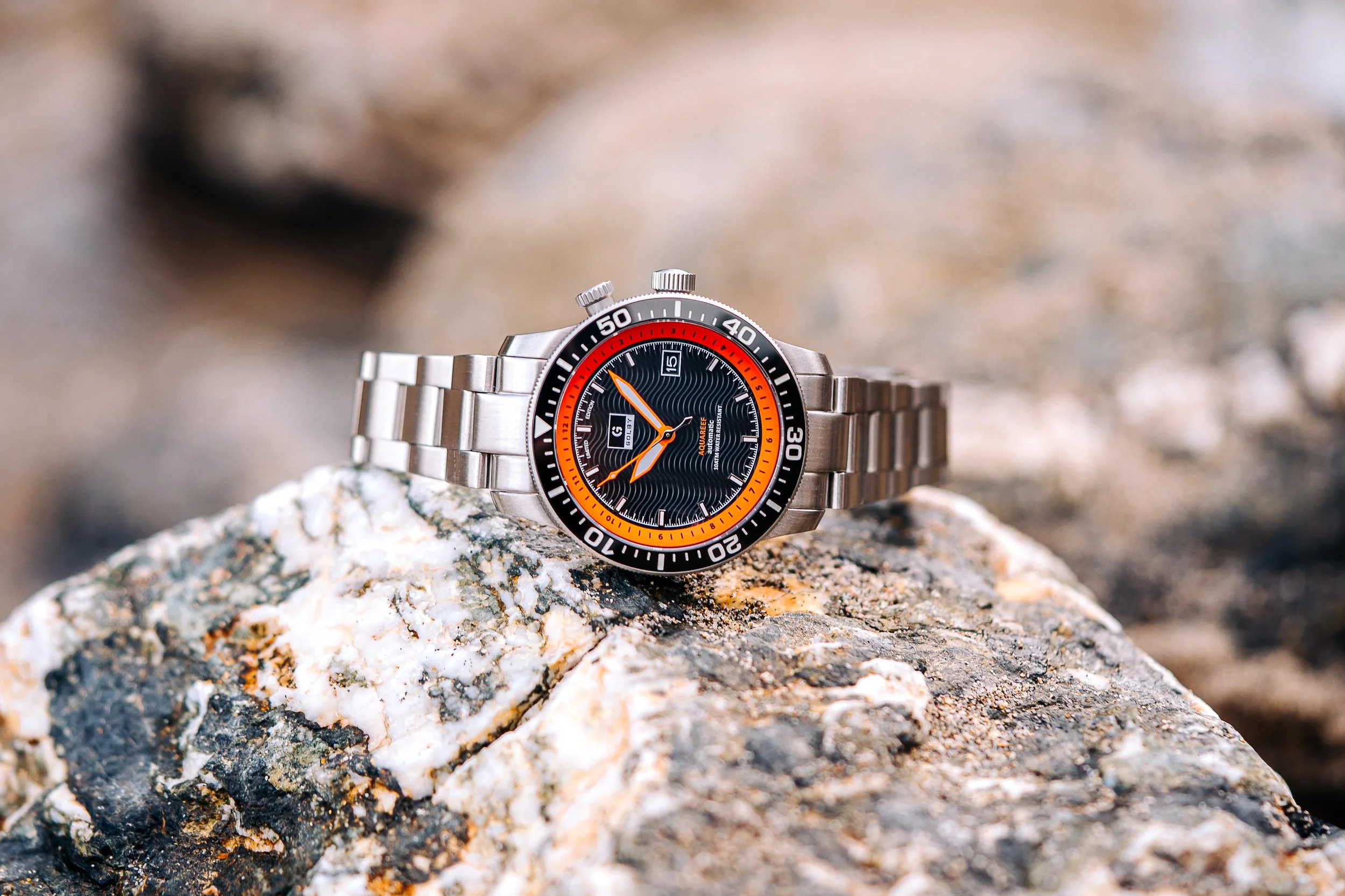 The Black/Orange Golby Aquareef Dual Timer Watch thumbnail 3