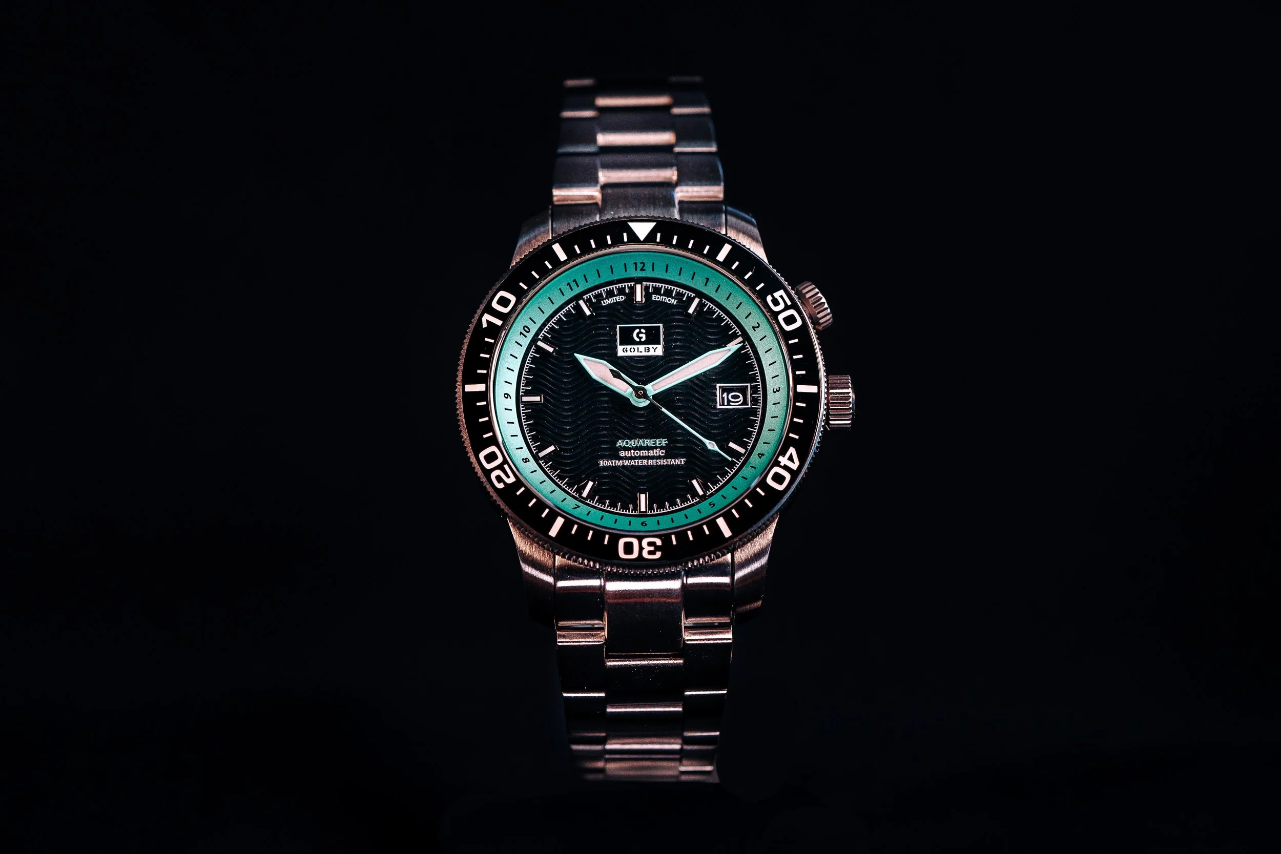 The Black/Teal Golby Aquareef Dual Timer Watch thumbnail 2