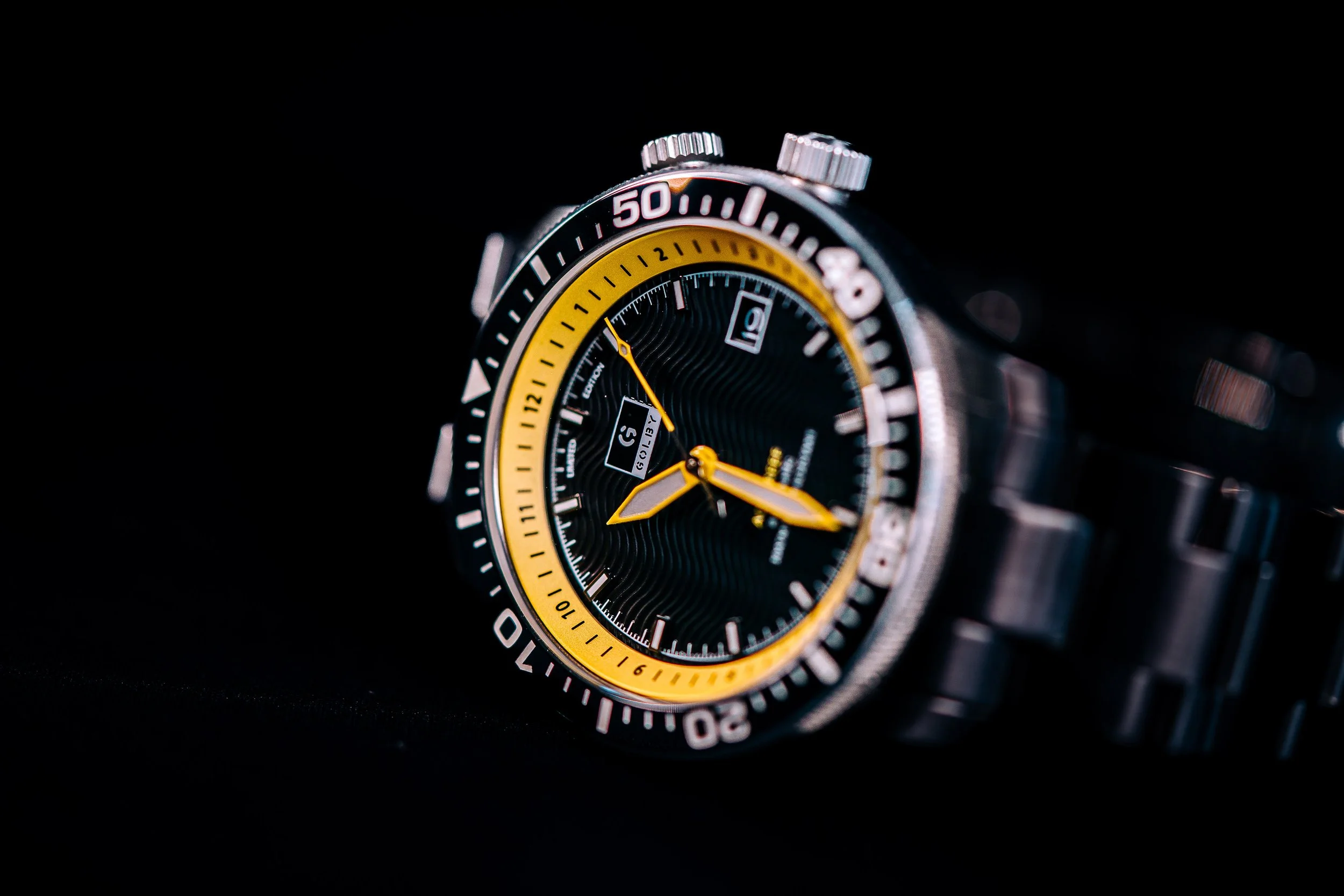 The Black/Yellow Golby Aquareef Dual Timer Watch. thumbnail 2