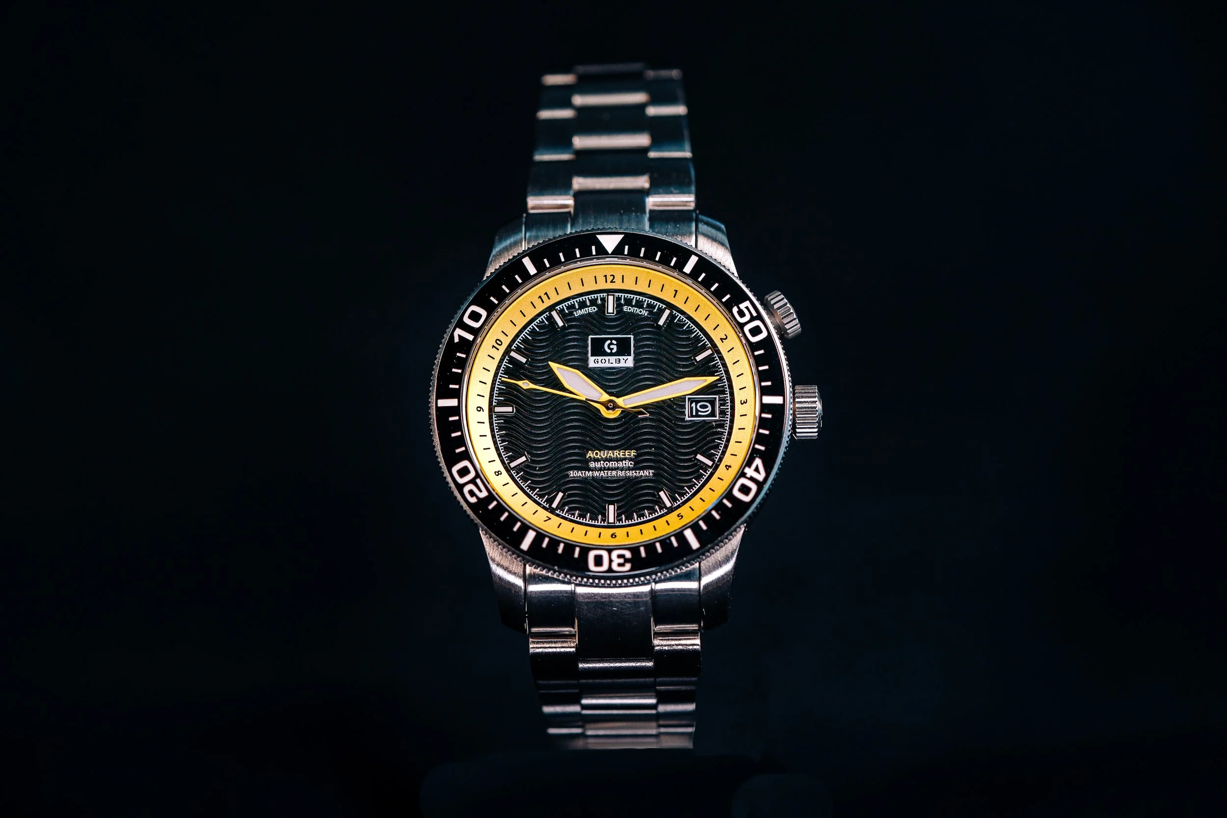 The Black/Yellow Golby Aquareef Dual Timer Watch. thumbnail 4
