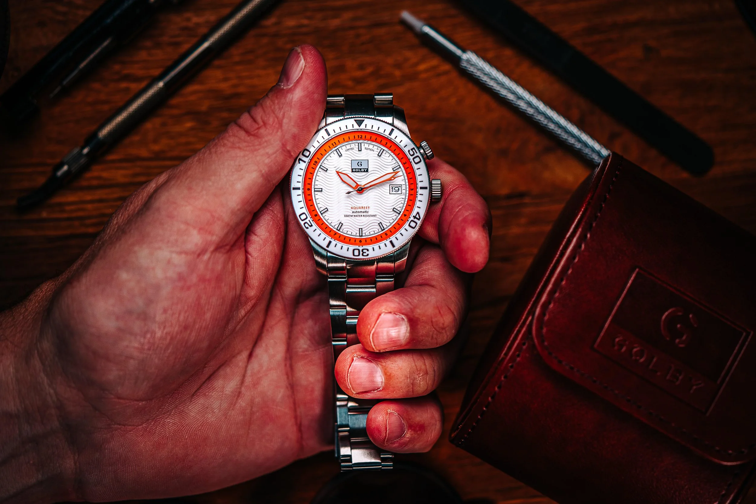 The White/Orange Golby Aquareef Dual Timer Watch thumbnail 4