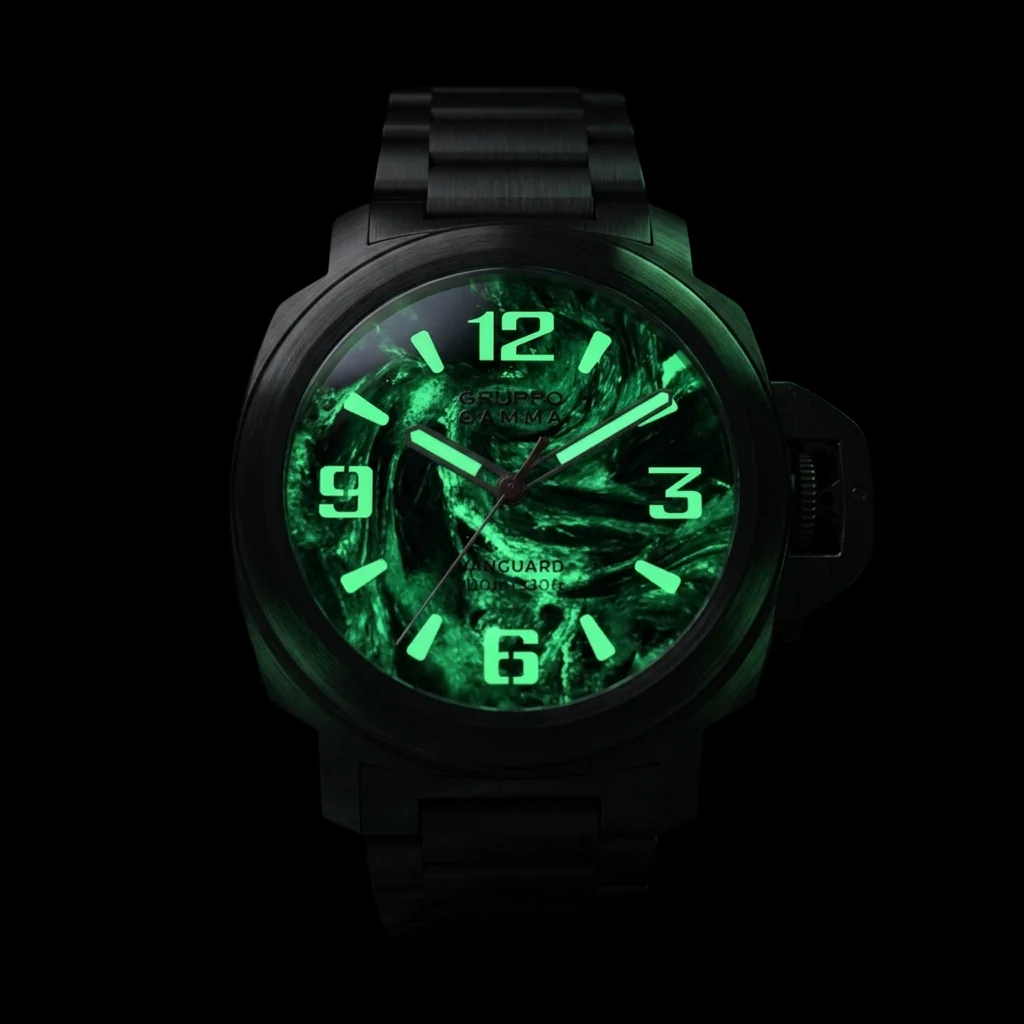 VANGUARD Stainless Steel – Luminous Forged Carbon Dial thumbnail 4