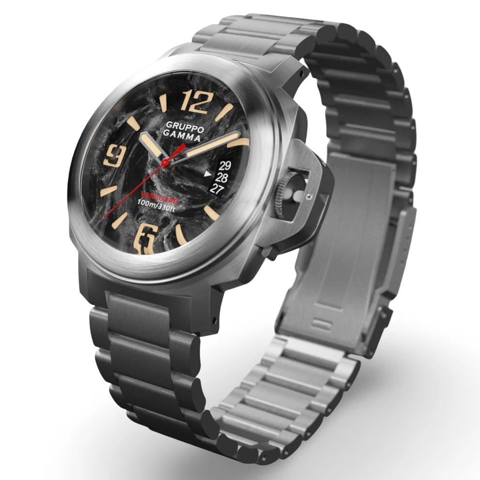 VANGUARD Stainless Steel w/ Date – Luminous Forged Carbon Dial thumbnail 3