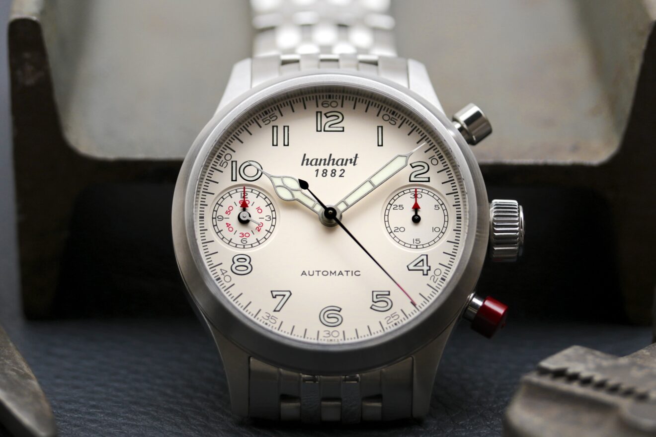 PIONEER TwinDicator, antique white, smooth bezel, 45 mm