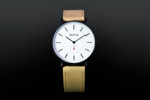 Heitis Classic PVD Black Case - White Dial