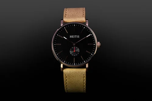Heitis Classic Rose Gold Case - Black Dial