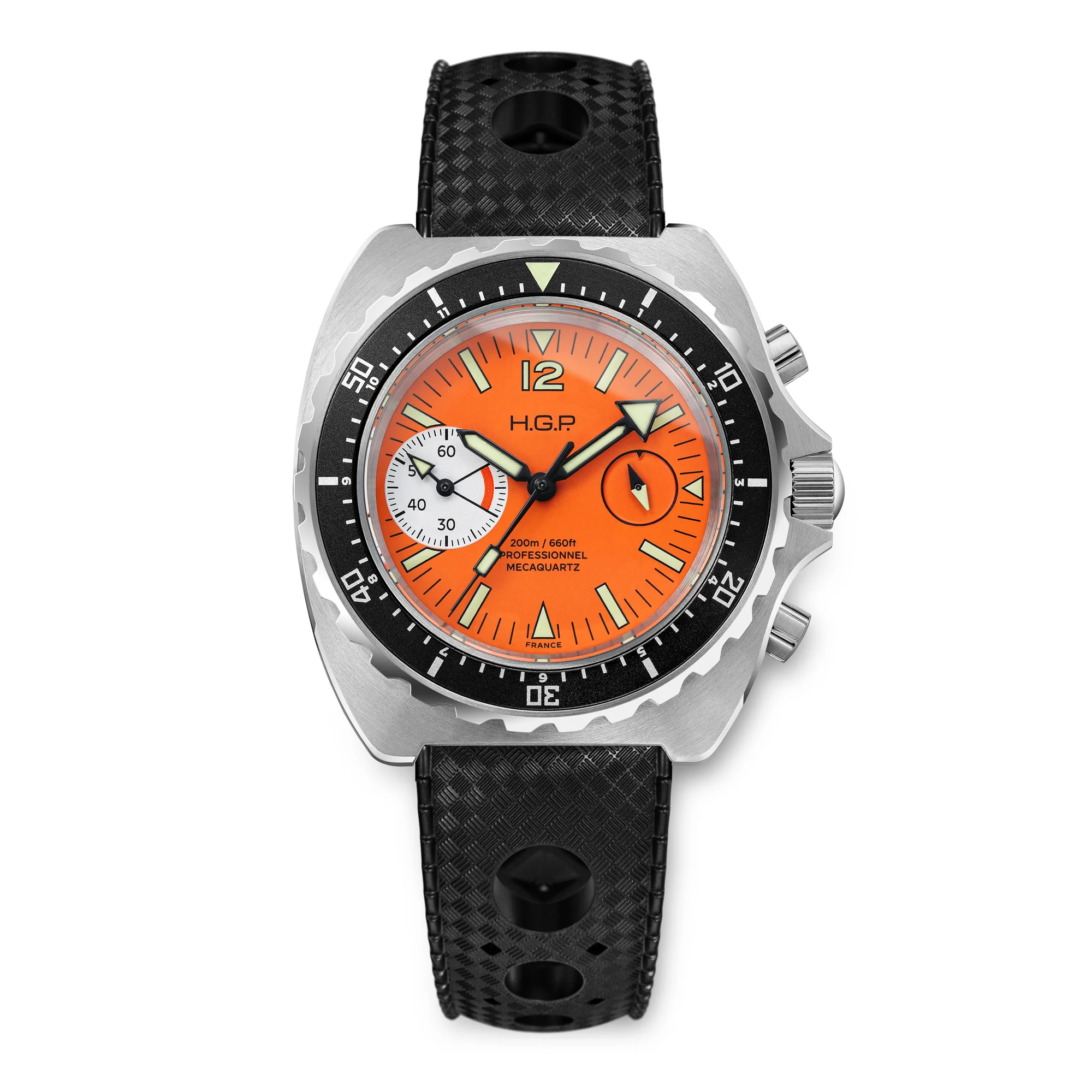 Diver 200M Chrono-Mecaquartz - Orange Dial & White Big-Eye Chronograph thumbnail 2