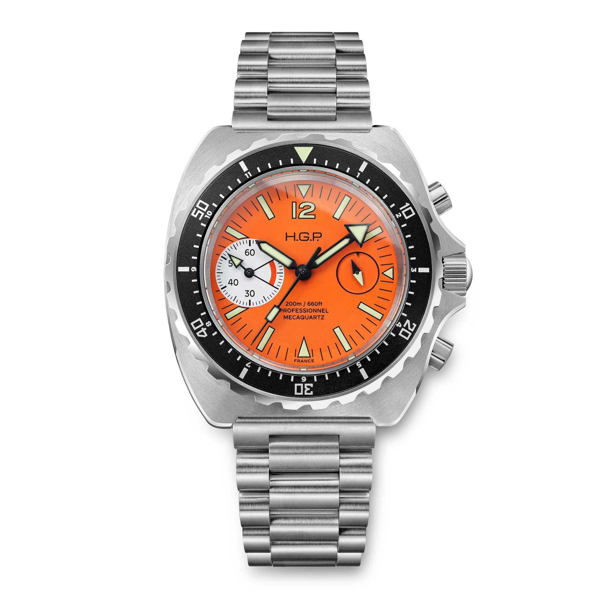 Diver 200M Chrono-Mecaquartz - Orange Dial & White Big-Eye Chronograph thumbnail 3