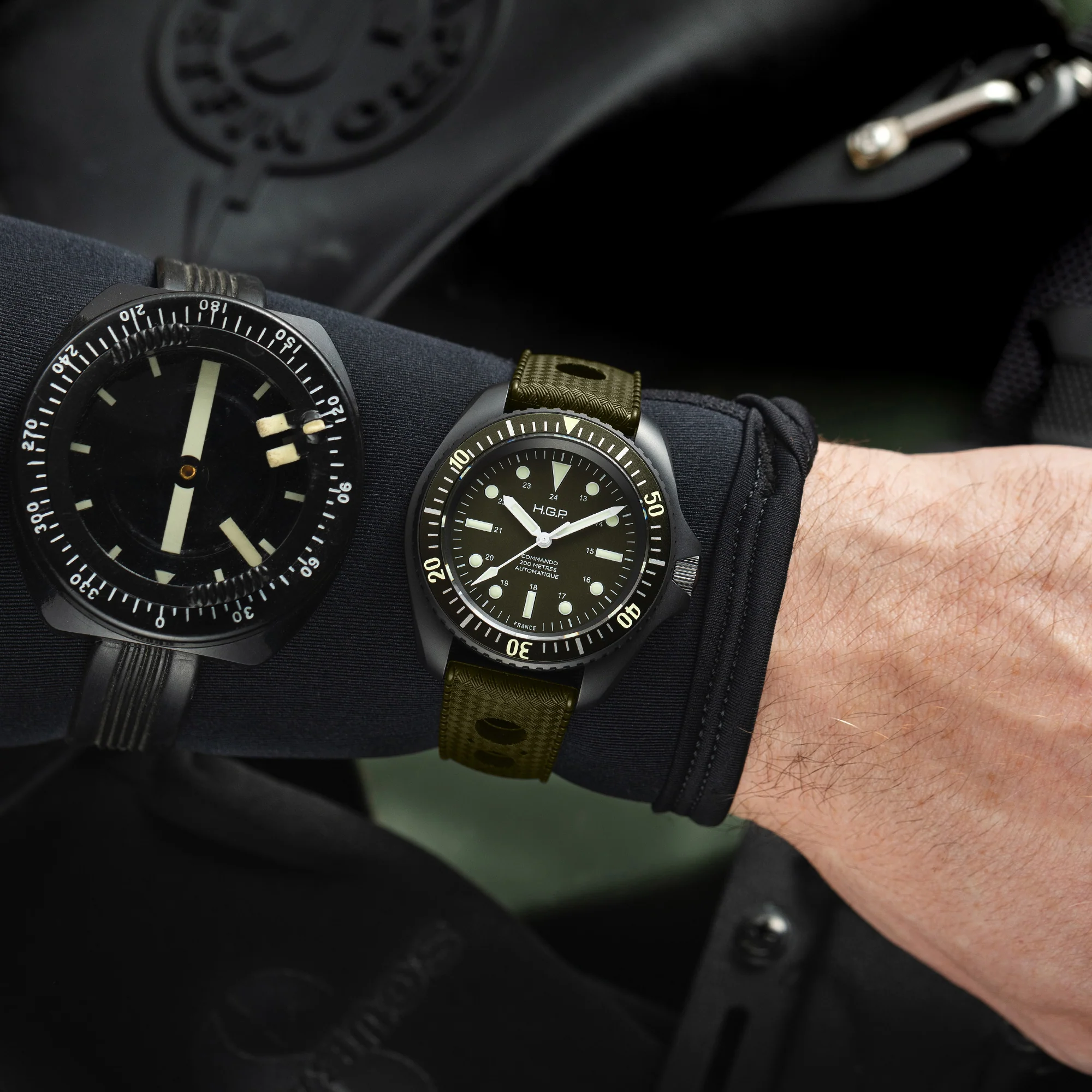 Diver 200M Automatic Commando Diving Watch - Green & Black PVD thumbnail 3