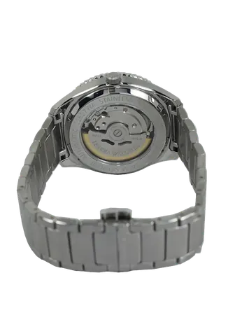SALVADOR 40MM WORLD TIMER AUTOMATIC STEEL DRESS WATCH (WHITE DIAL)