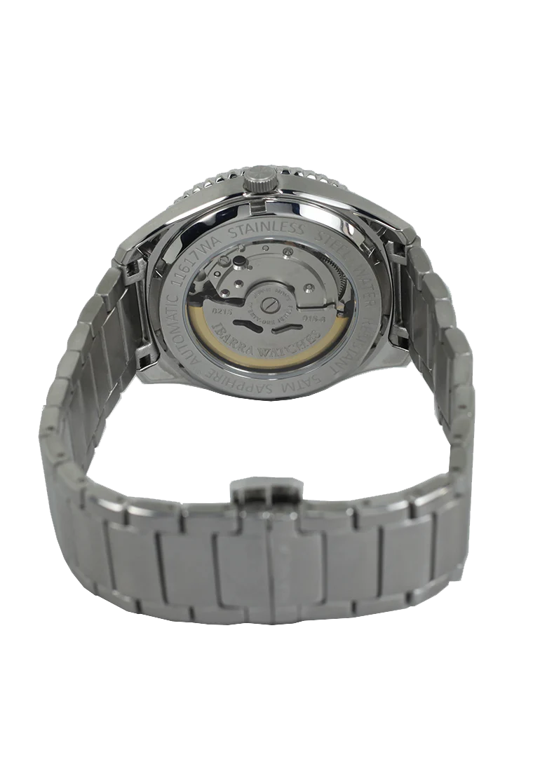 SALVADOR 40MM WORLD TIMER AUTOMATIC STEEL DRESS WATCH (WHITE DIAL)