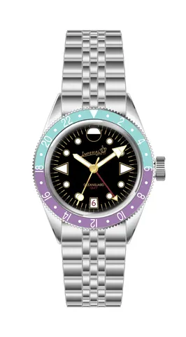 Oceanguard GMT - Jet Black w/ Fuchsia and Cyan Bezel