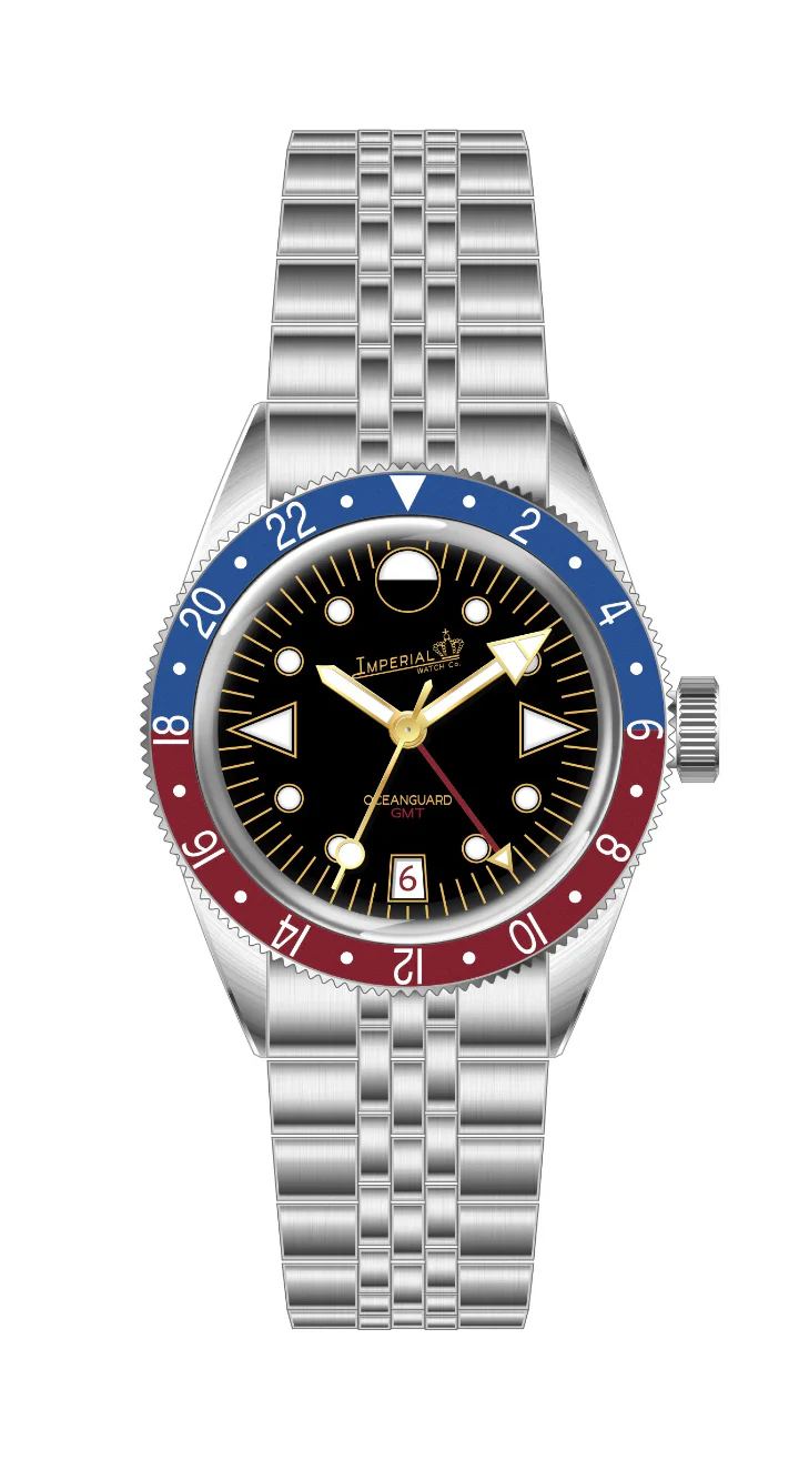 Oceanguard GMT - Jet Black w/ Pepsi Bezel