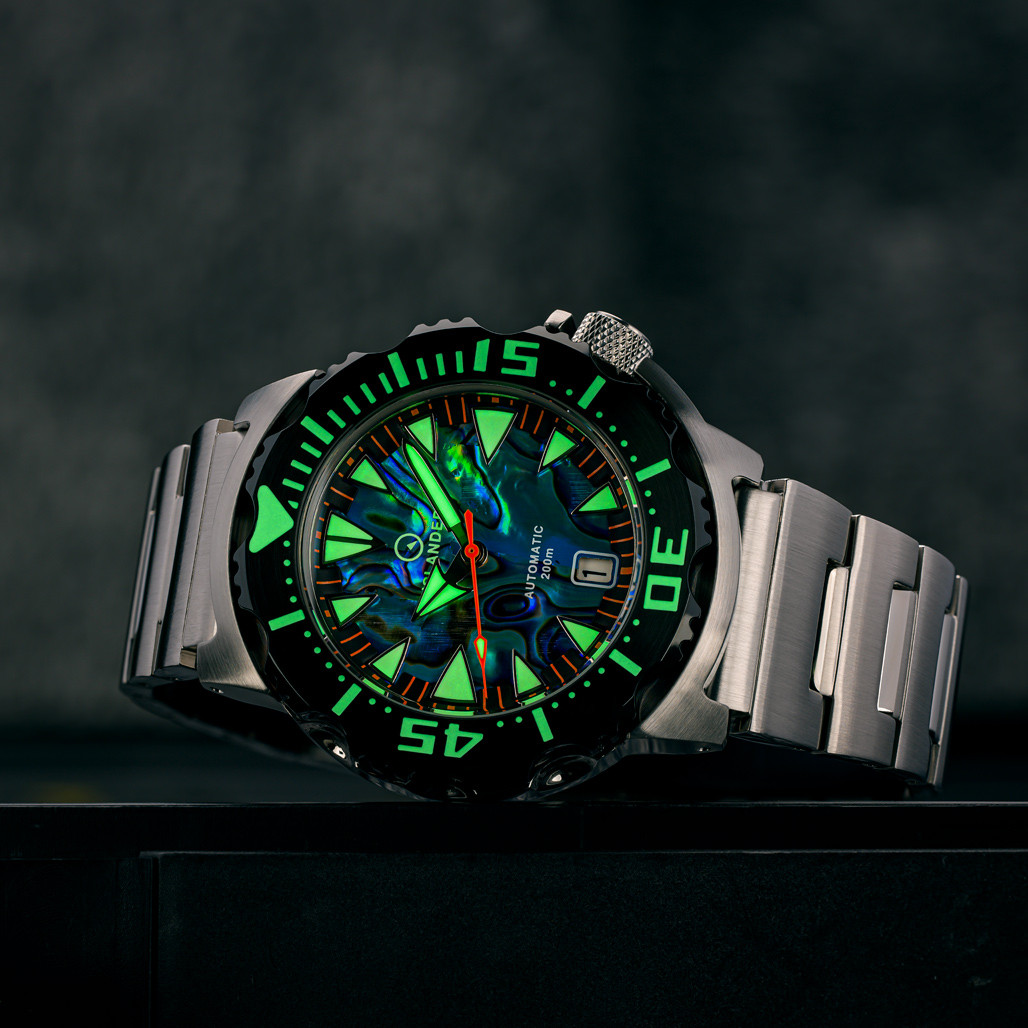 Islander Abalone Dial Automatic Dive Watch with DLC Bezel #ISL-141 thumbnail 4