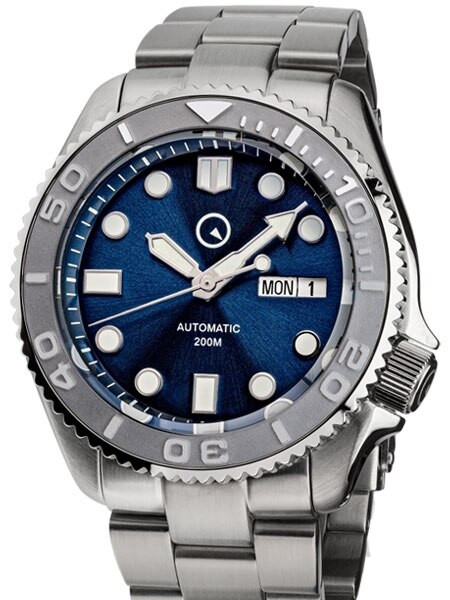 Islander Automatic Dive Watch with Bracelet, Double-Domed AR Sapphire Crystal, and Embossed Ceramic Bezel Insert #ISL-18 selected view
