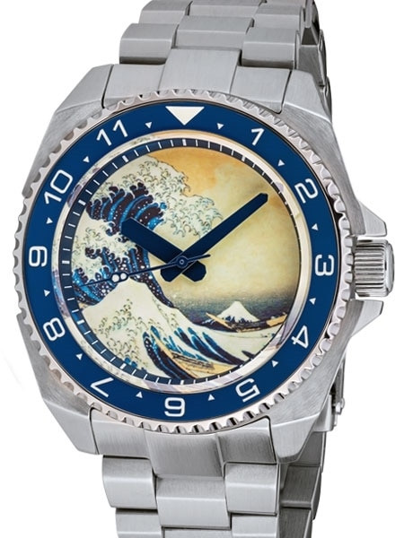 Islander Luminous Wave Dial Automatic Dive Watch with AR Double-Dome Sapphire Crystal, and Luminous Ceramic Bezel Insert #ISL-62 selected view