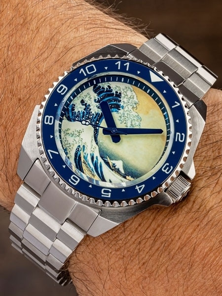 Islander Luminous Wave Dial Automatic Dive Watch with AR Double-Dome Sapphire Crystal, and Luminous Ceramic Bezel Insert #ISL-62 thumbnail 2