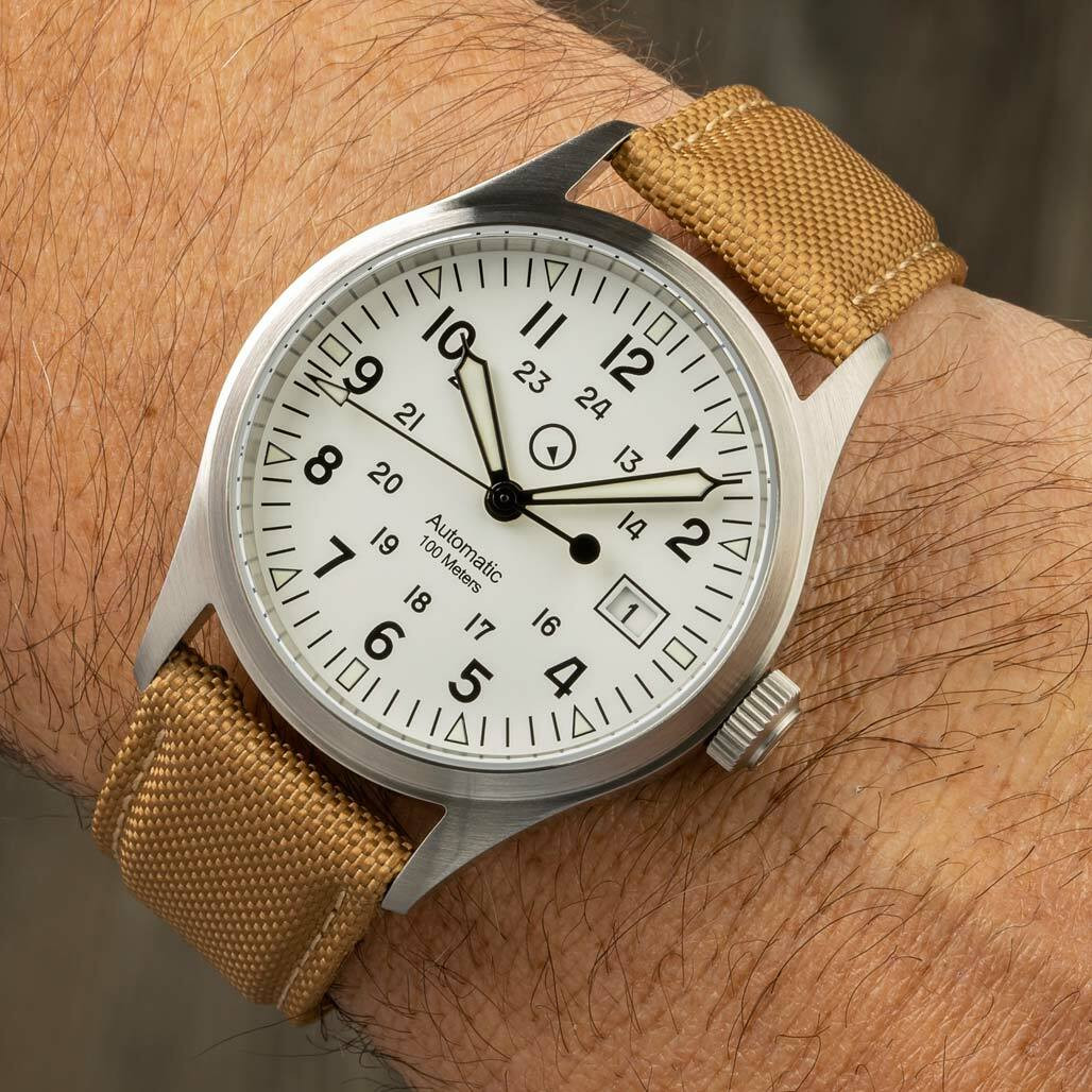 Islander Mitchel Automatic Field Watch with Nylon Weave Strap and an AR Sapphire Crystal #ISL-40 thumbnail 3