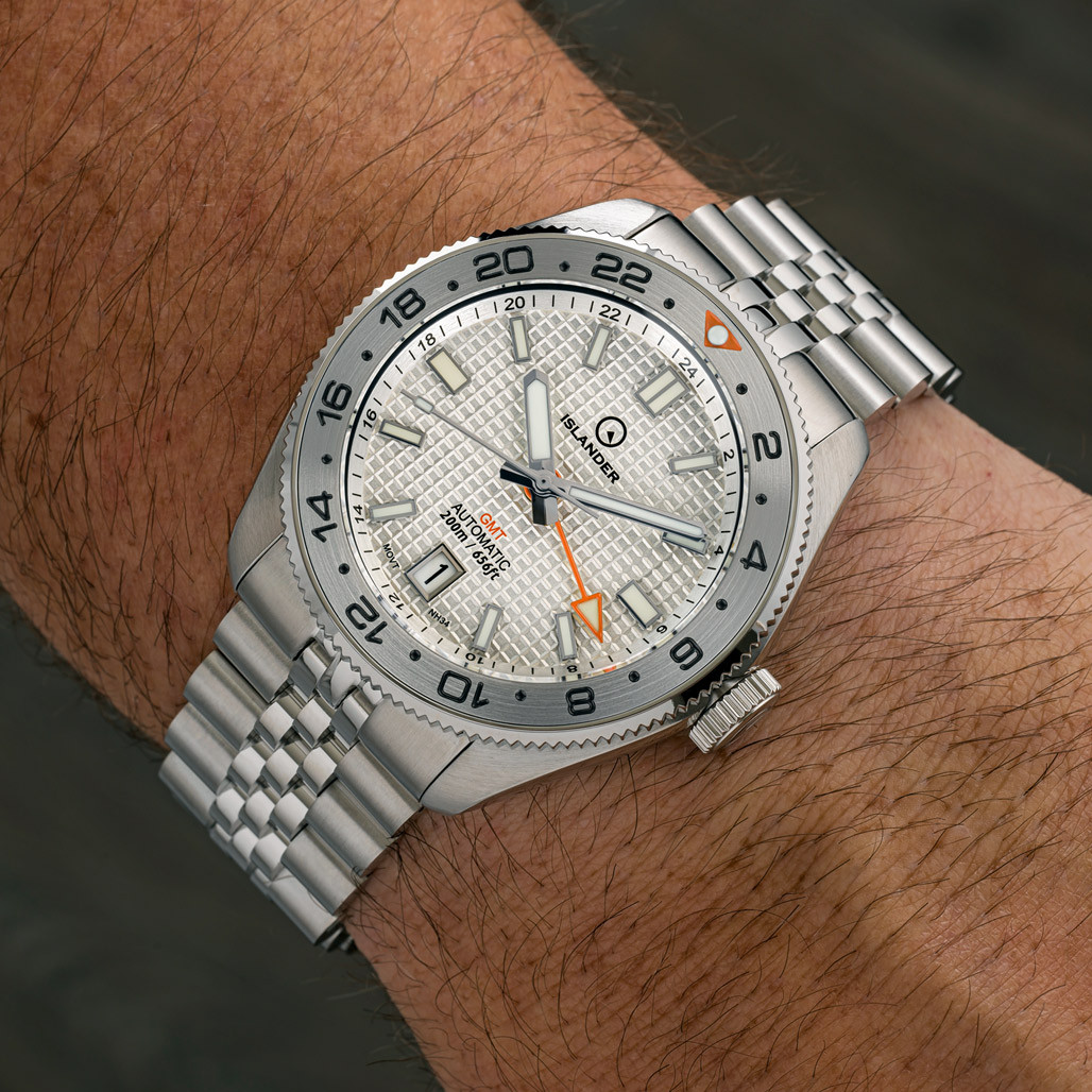 Islander Automatic GMT Dive Watch with White Waffle Dial #ISL-215 thumbnail 3