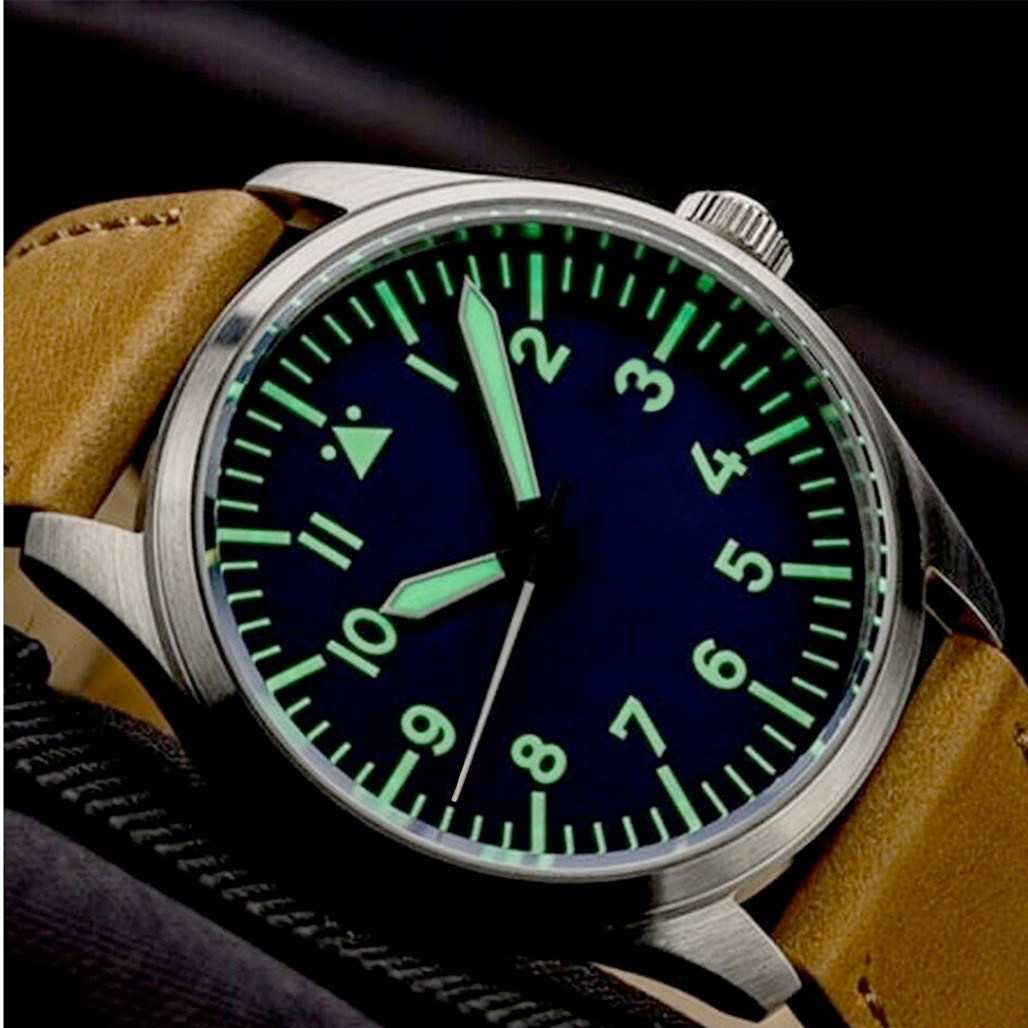 Islander Aviator Automatic Watch with Leather Strap and an Anti-Reflective Sapphire Crystal #ISL-16 thumbnail 3