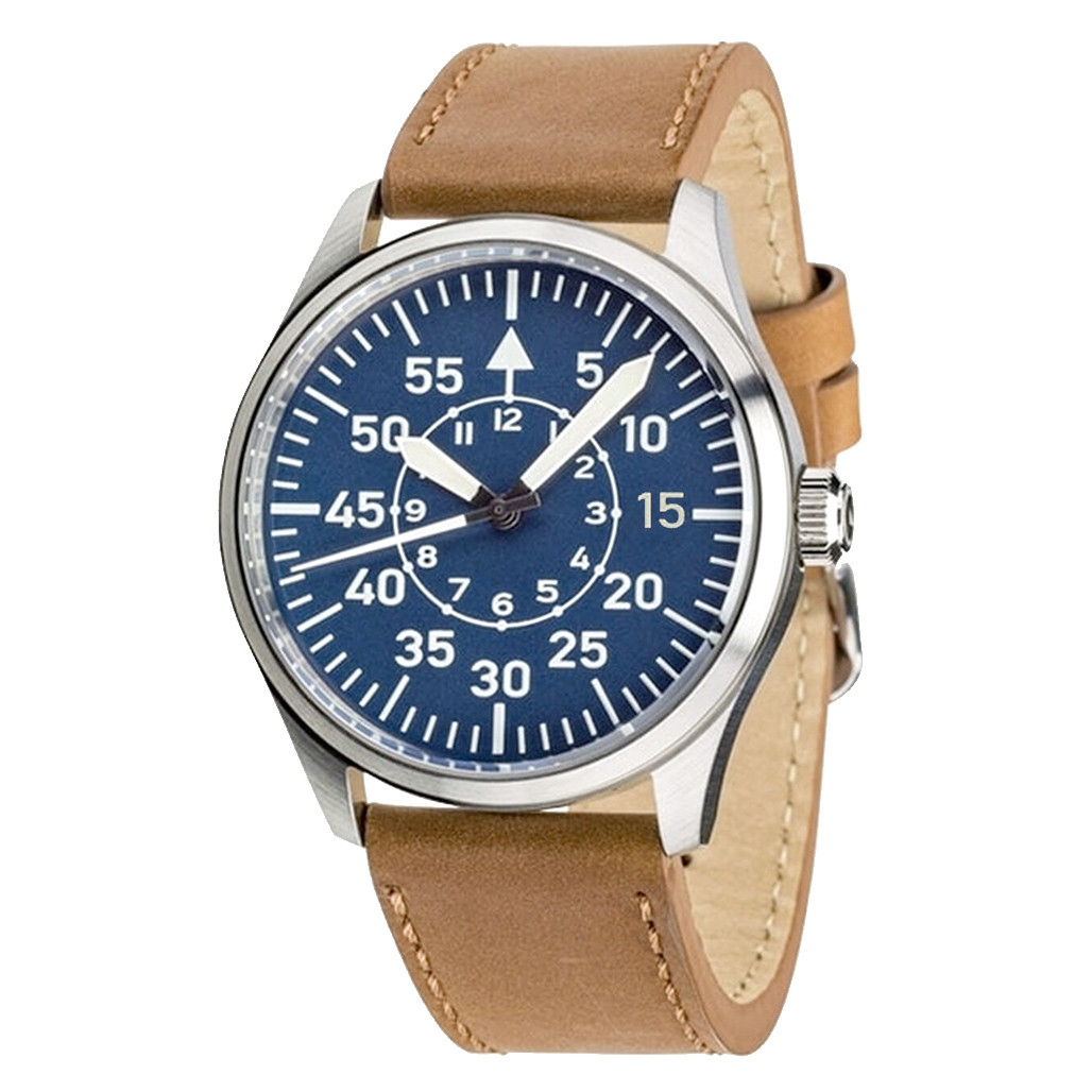 Islander Aviator Automatic Watch with Leather Strap and an Anti-Reflective Sapphire Crystal #ISL-17 selected view