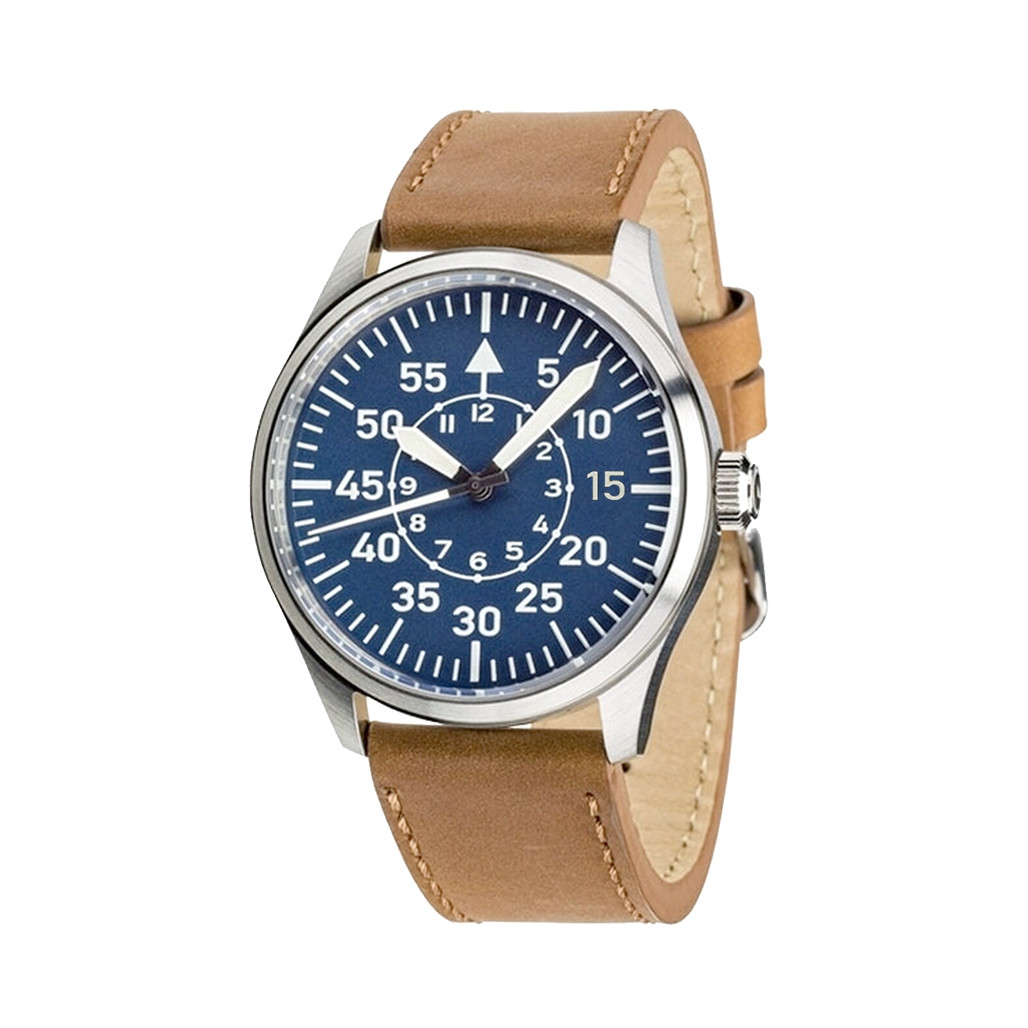Islander Aviator Automatic Watch with Leather Strap and an Anti-Reflective Sapphire Crystal #ISL-17 thumbnail 4